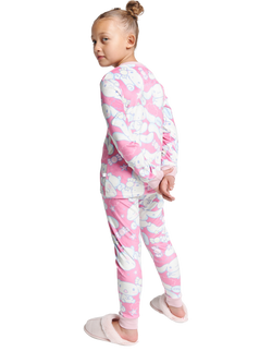 Brand Threads Kids' Long Sleeve Printed Pyjama Set, Pink - view 2, Pink