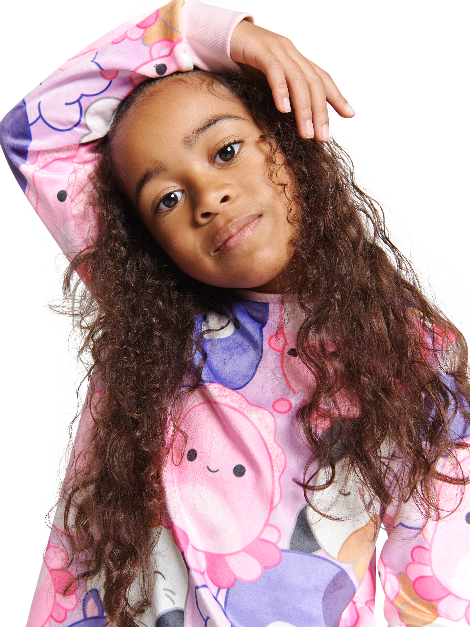 Product image 3 of 4, which shows Brand Threads Kids' Squishmallows Pyjama Set, Pink, 5-6 years