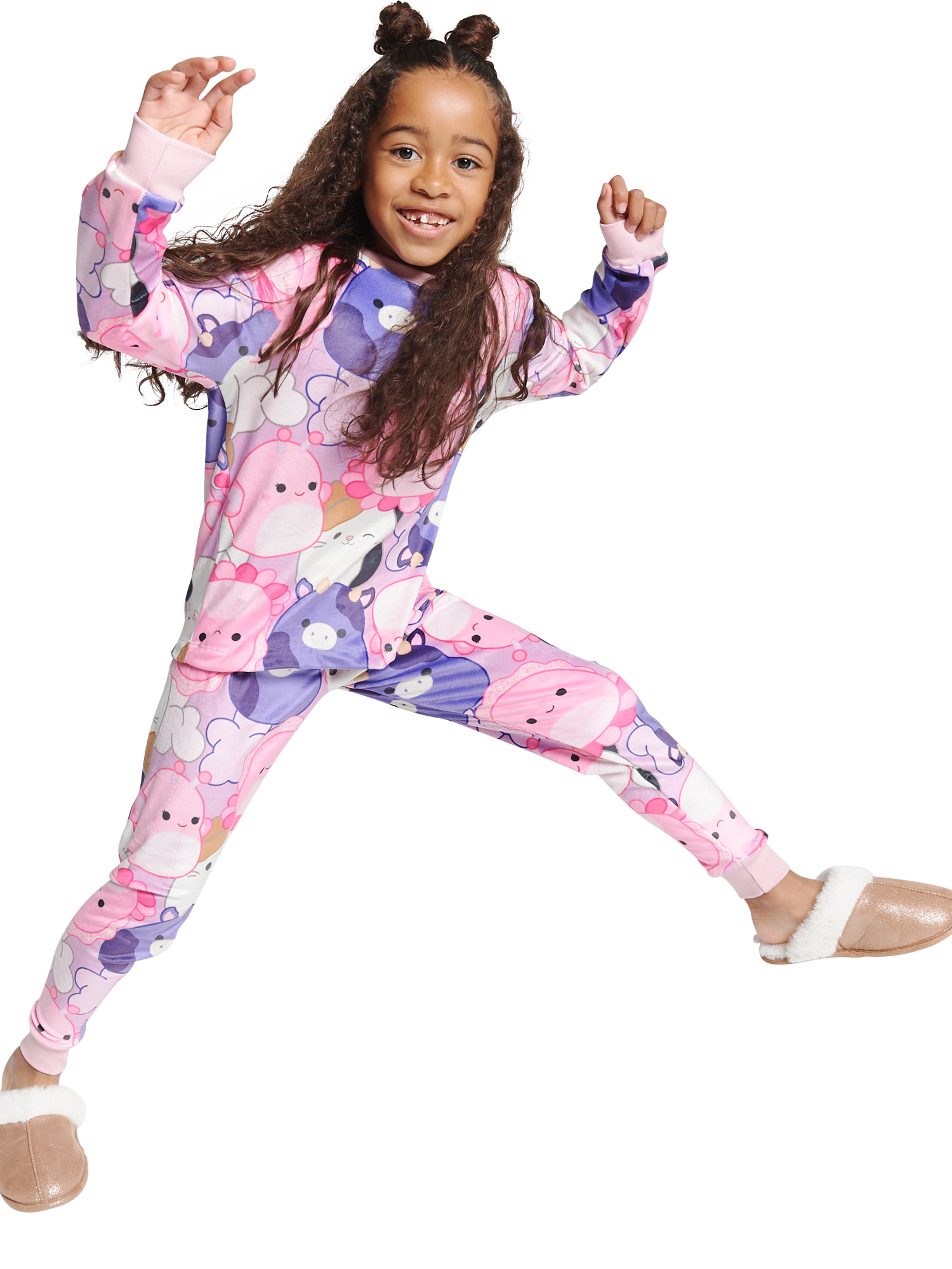 Product image 4 of 4, which shows Brand Threads Kids' Squishmallows Pyjama Set, Pink, 5-6 years