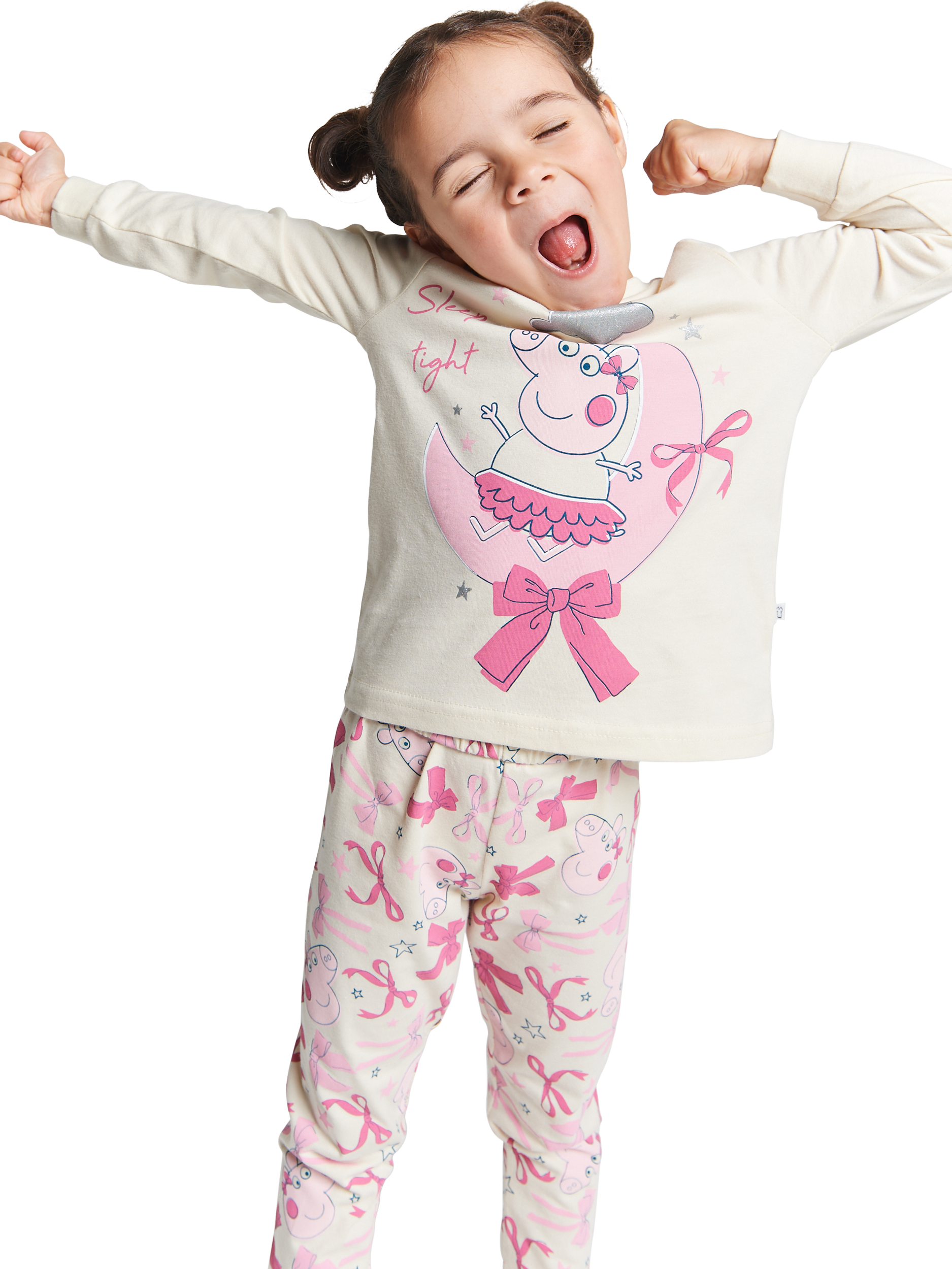 Product image 2 of 5, which shows Brand Threads Kids' Peppa Pig Pyjamas, Pink, 1-2 years