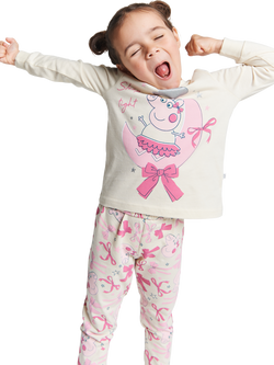 Brand Threads Kids' Peppa Pig Pyjamas, Pink - view 2, Pink