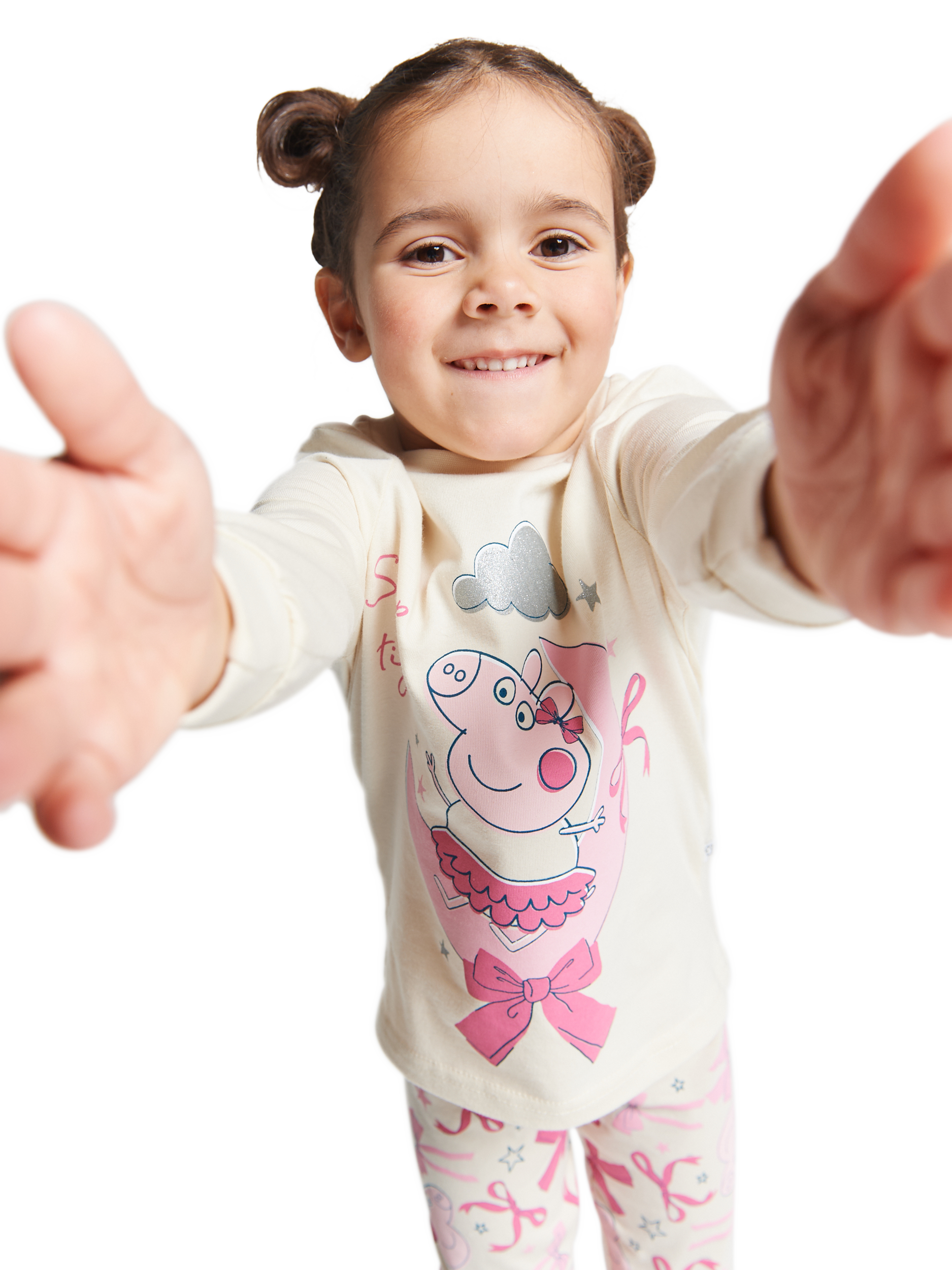 Product image 5 of 5, which shows Brand Threads Kids' Peppa Pig Pyjamas, Pink, 1-2 years