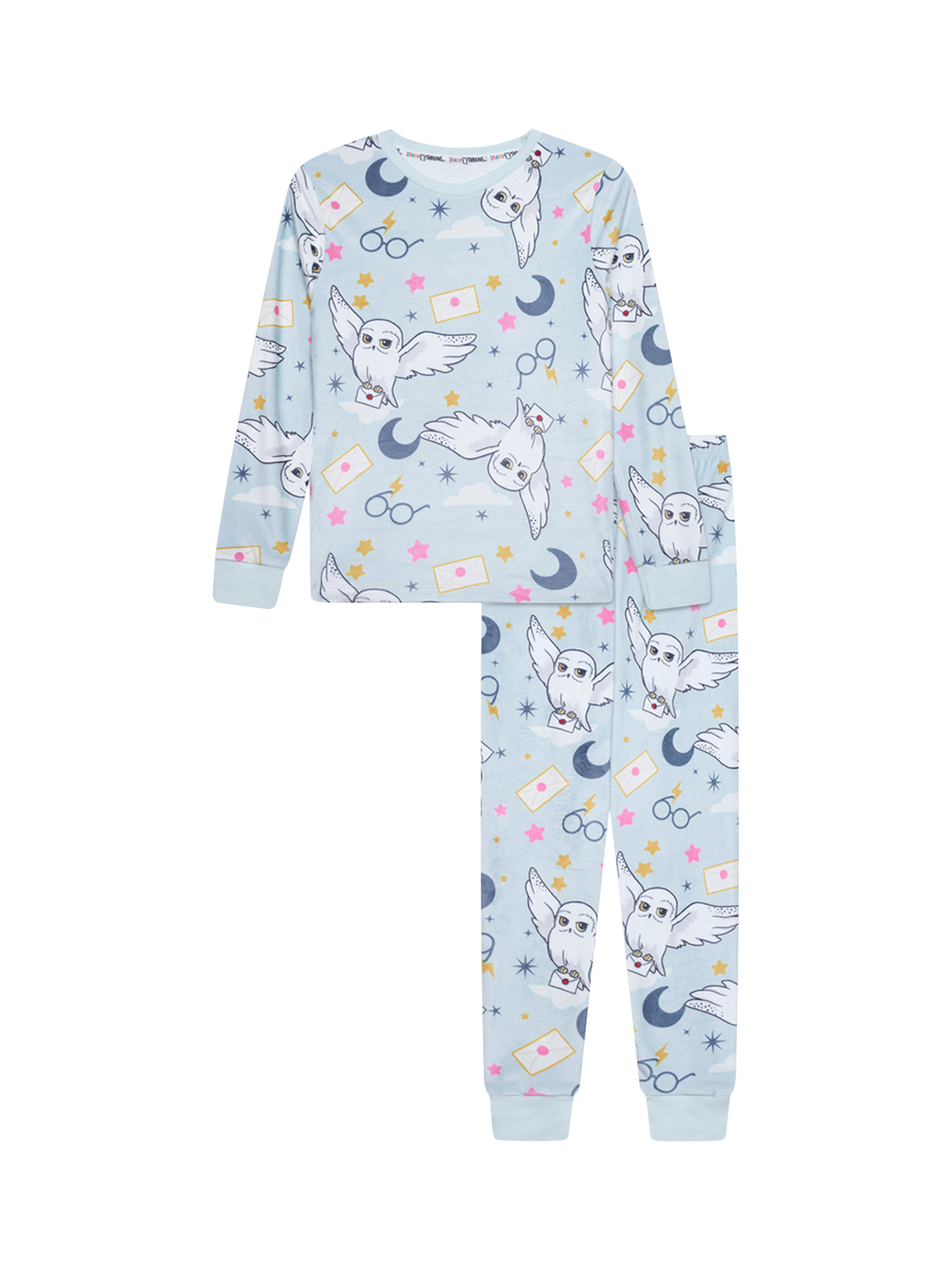 Product image 3 of 3, which shows Brand Threads Kids' Fleece Harry Potter Hedwig Pyjama Set, Multi, 6-7 years