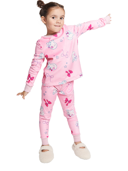 Brand Threads Kids' Peppa Pig Pyjama Set, Pink, Pink