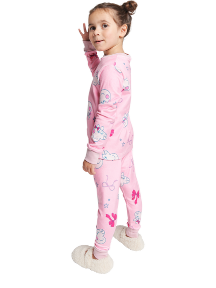 Brand Threads Kids' Peppa Pig Pyjama Set, Pink - view 2, Pink