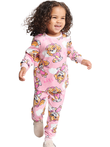 Brand Threads Kids' Paw Patrol Long Sleeved Pyjamas, Pink, Pink