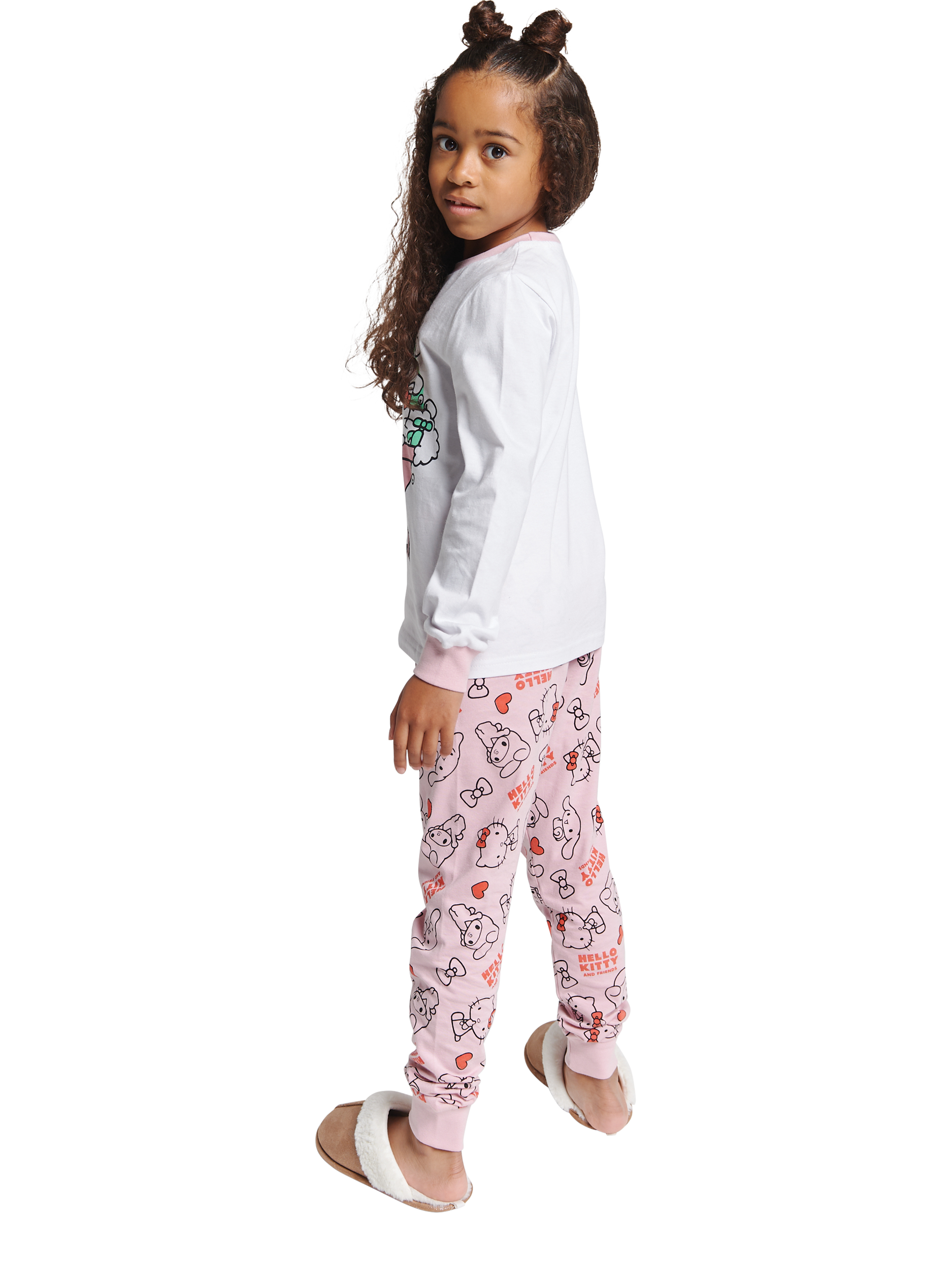 Product image 2 of 3, which shows Brand Threads Kids' Hello Kitty Pyjamas, Pink, 7-8 years