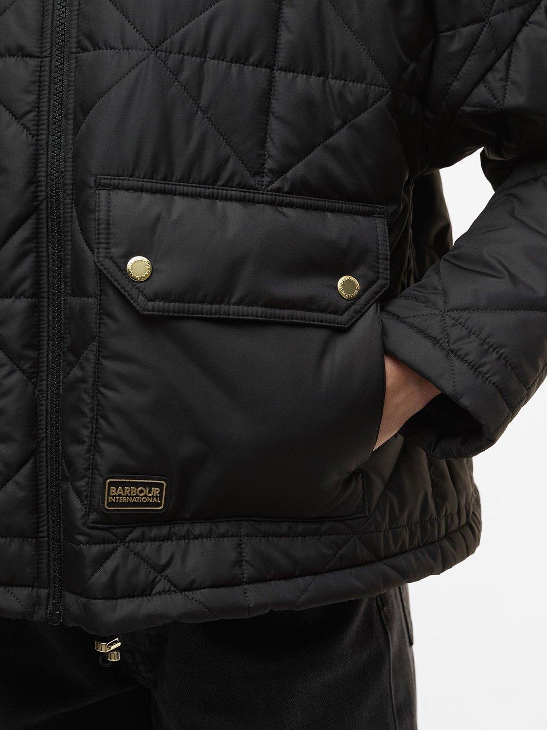 Product image 5 of 6, which shows Barbour International Juliana Quilted Jacket, Black, 16