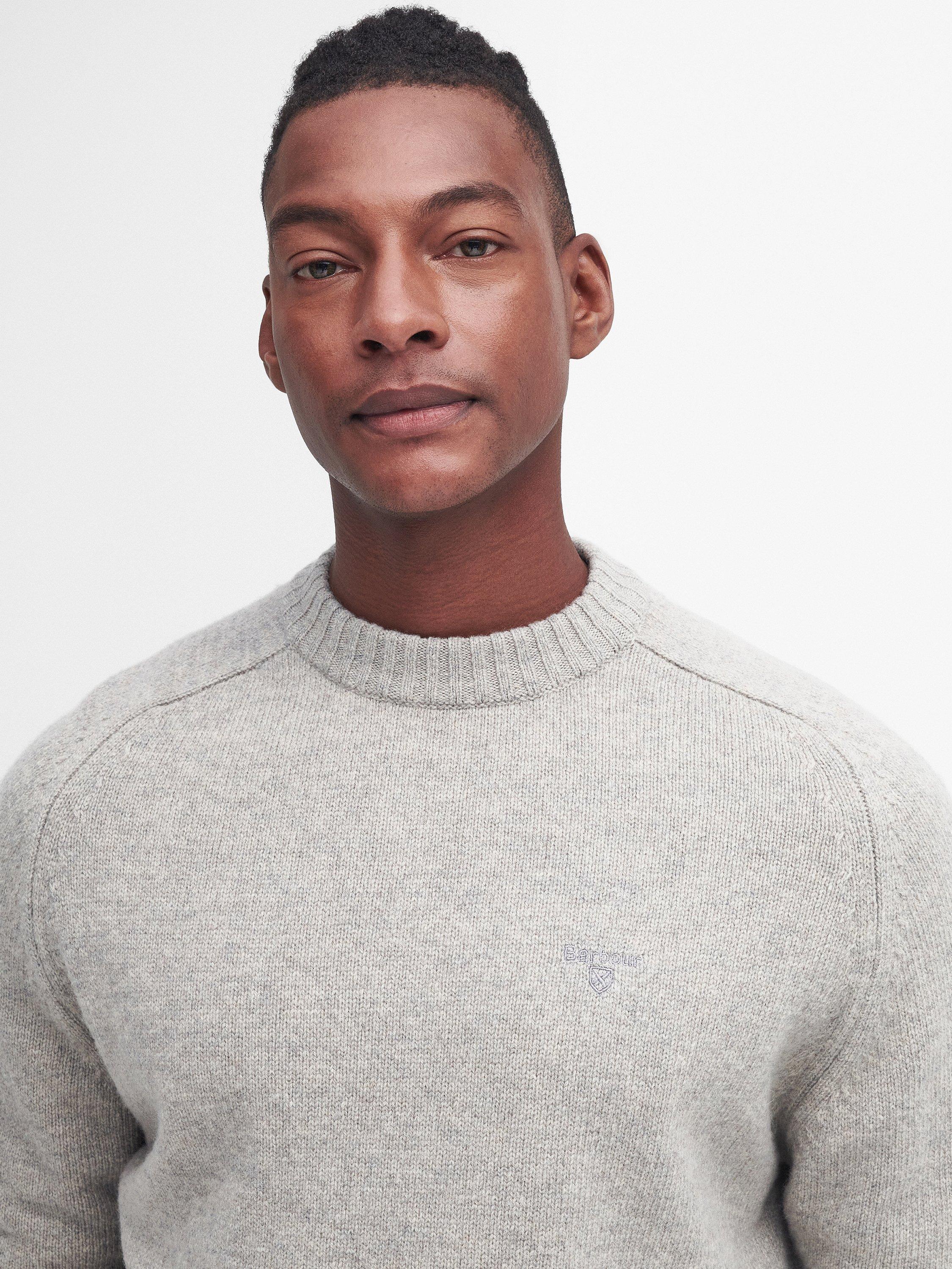 Product image 2 of 6, which shows Barbour Grangetown Crew Neck Jumper, Inky Blue, Light Grey, S