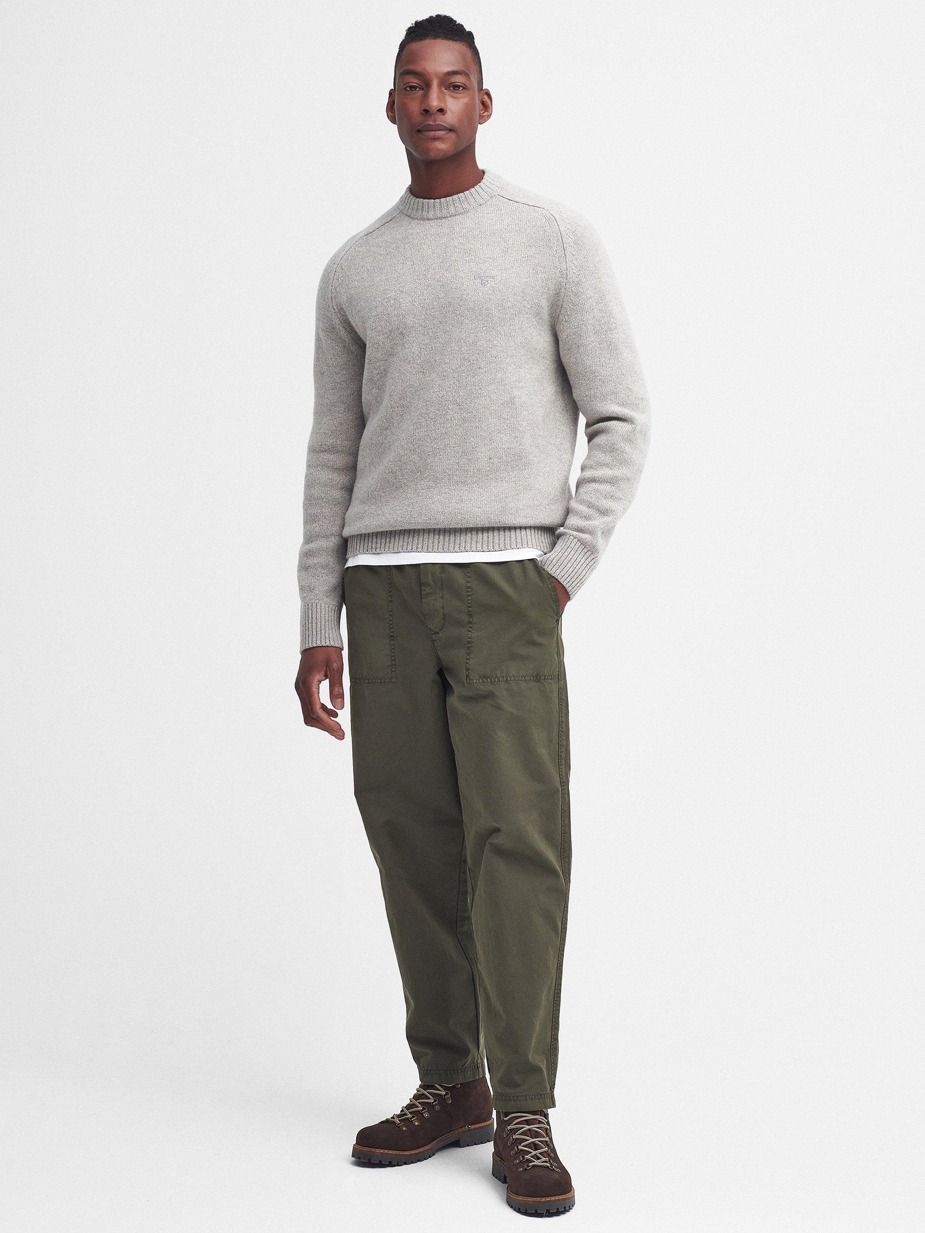 Product image 4 of 6, which shows Barbour Grangetown Crew Neck Jumper, Inky Blue, Light Grey, S