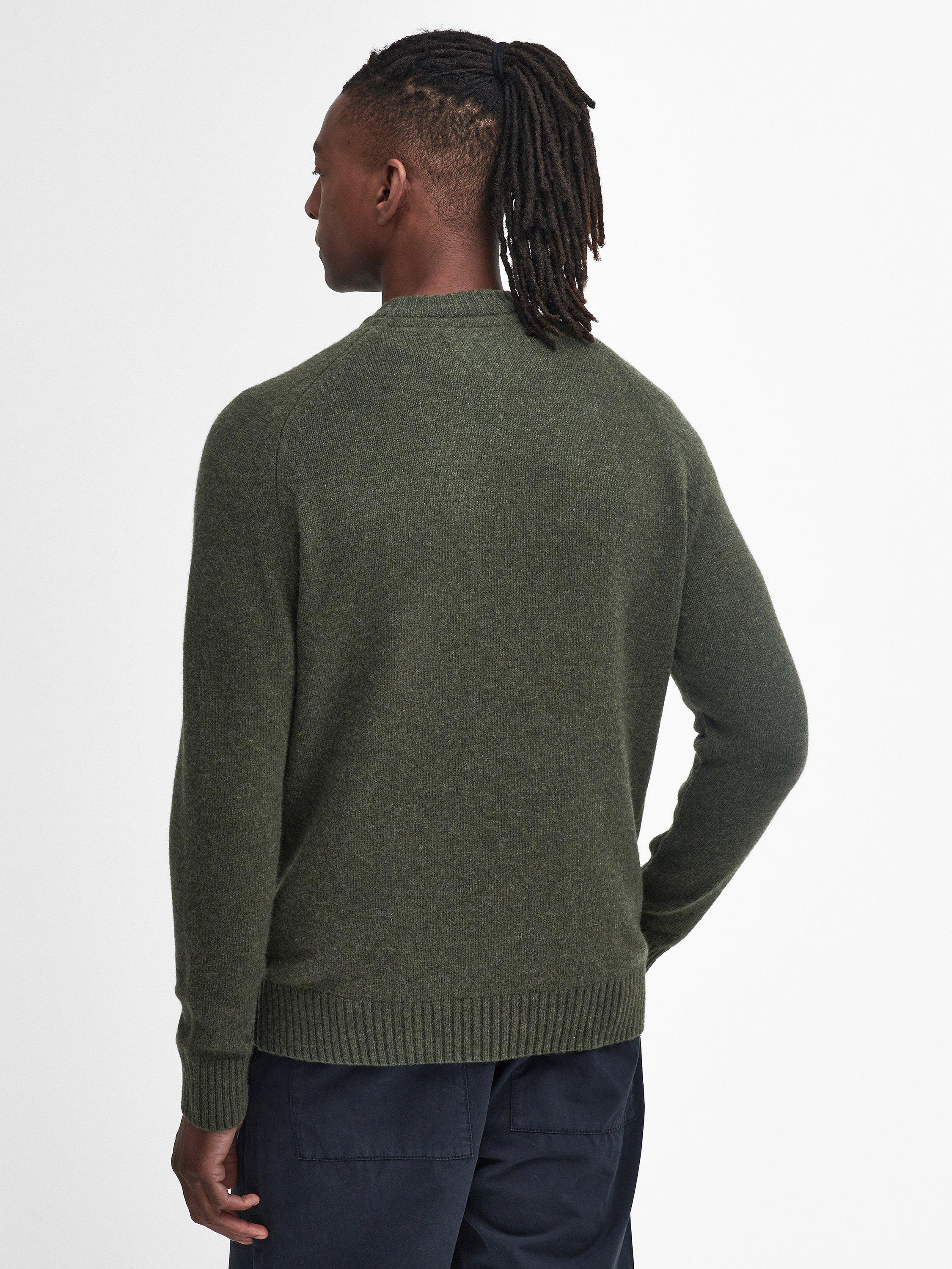 Product image 3 of 6, which shows Barbour Grangetown Crew Neck Jumper, Inky Blue, Mid Olive, S