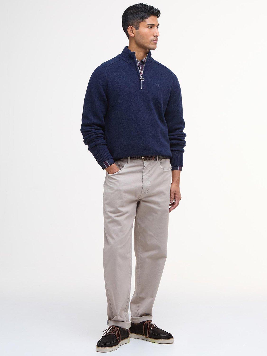 Product image 5 of 6, which shows Barbour Grangetown Half-Zip Wool Jumper, Navy, L