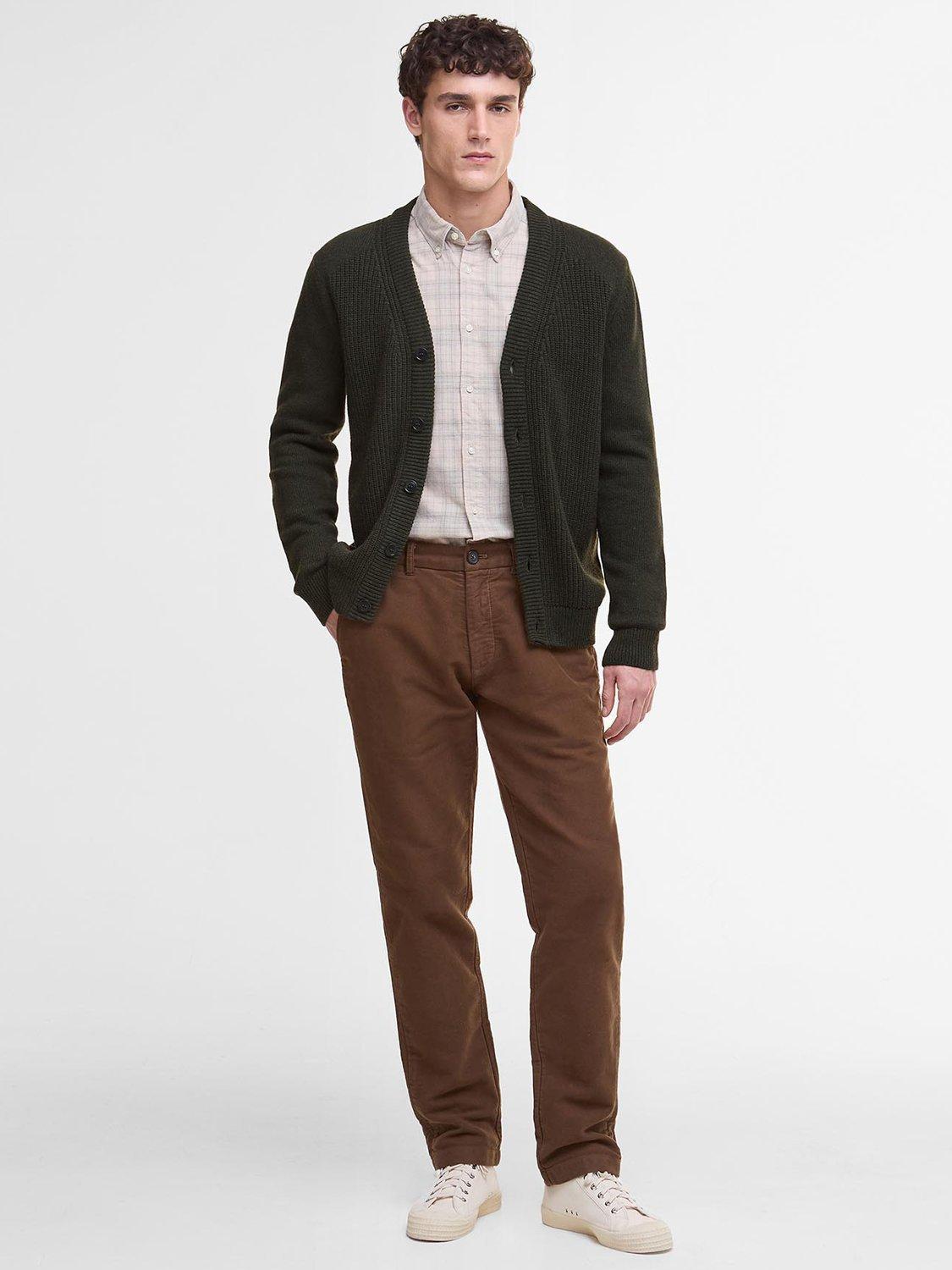 Product image 3 of 6, which shows Barbour Mainland Wool Cotton Blend Knit Cardigan, Olive, XXL