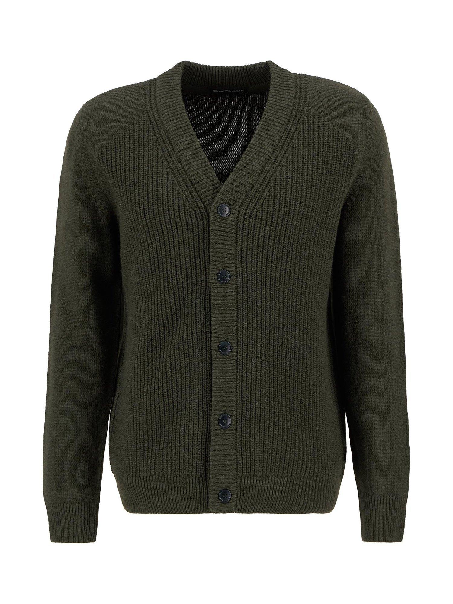 Product image 4 of 6, which shows Barbour Mainland Wool Cotton Blend Knit Cardigan, Olive, XXL
