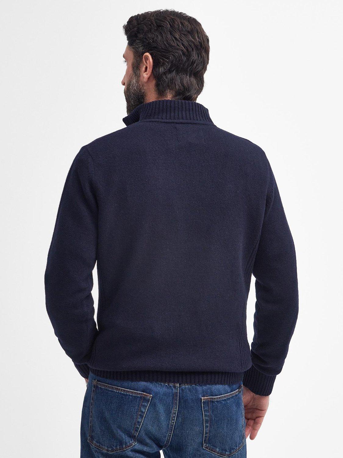 Product image 2 of 8, which shows Barbour Nelson Essential Half Zip Wool Jumper, Navy, L