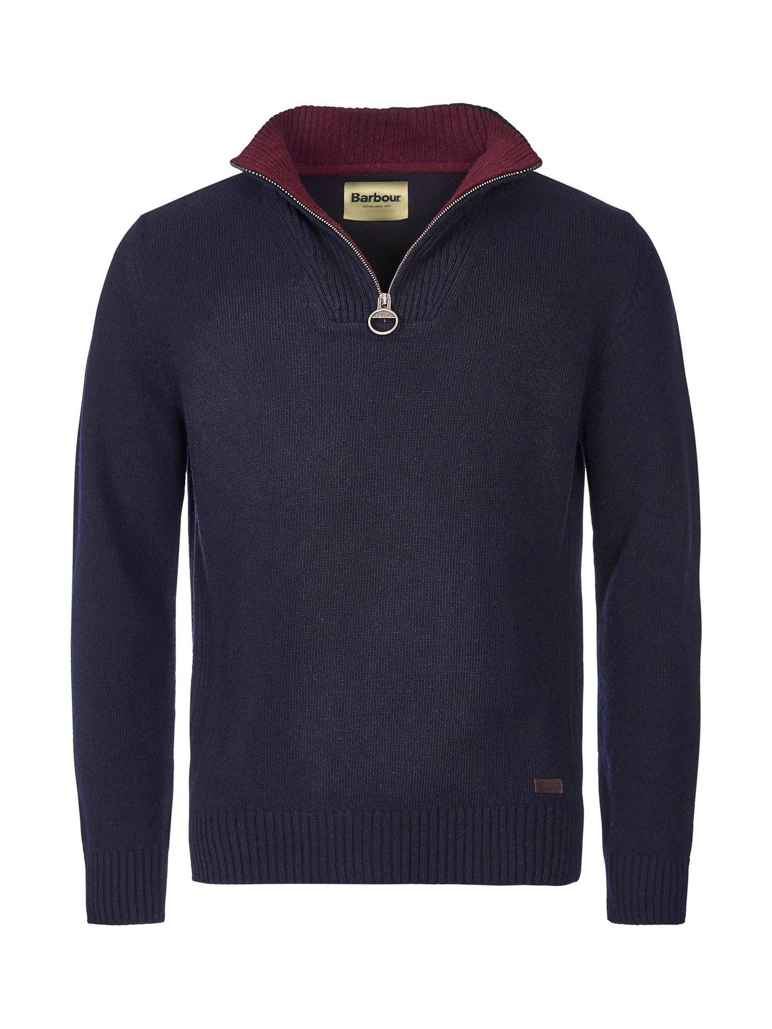 Product image 7 of 8, which shows Barbour Nelson Essential Half Zip Wool Jumper, Navy, L