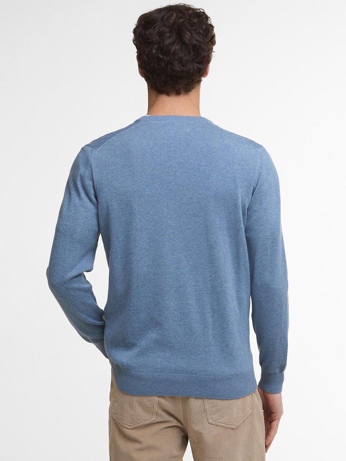 Product image 2 of 5, which shows Barbour Pima Cotton Crew Neck Jumper, Bluestone, XXL