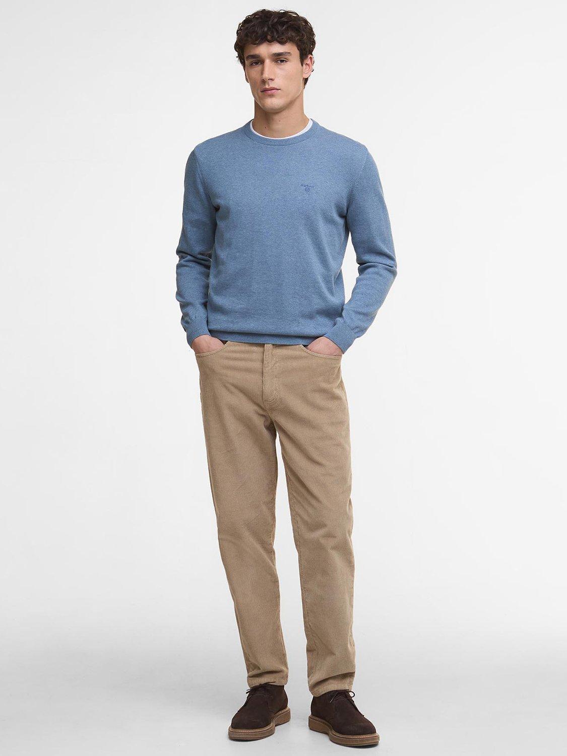 Product image 3 of 5, which shows Barbour Pima Cotton Crew Neck Jumper, Bluestone, XXL