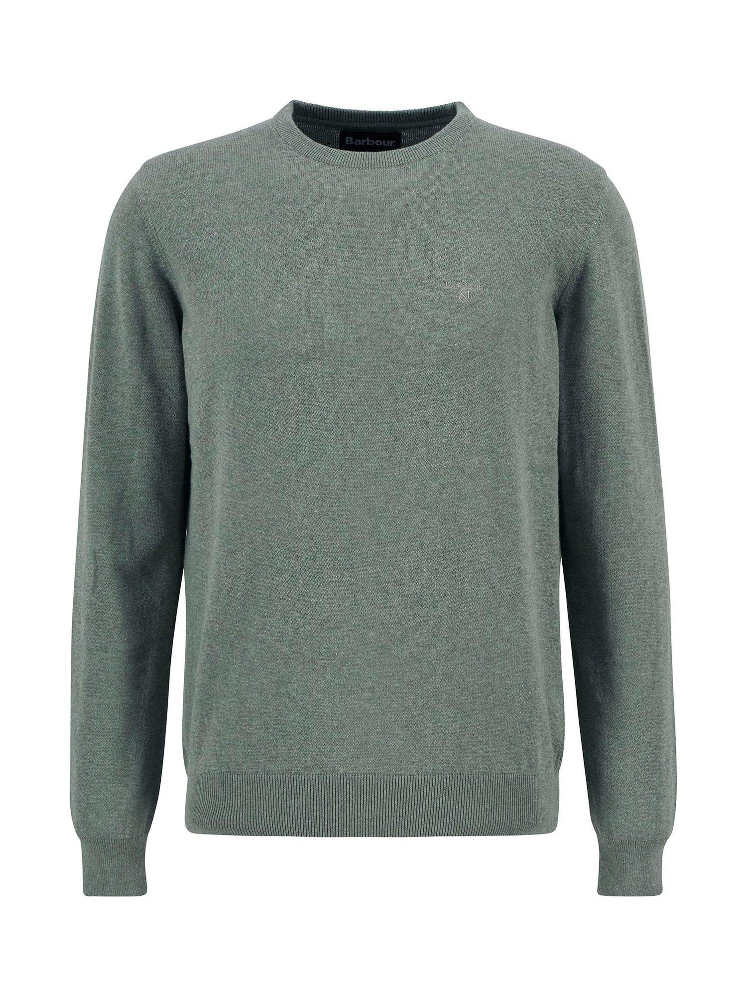 Product image 4 of 5, which shows Barbour Pima Cotton Crew Neck Jumper, Thyme, S