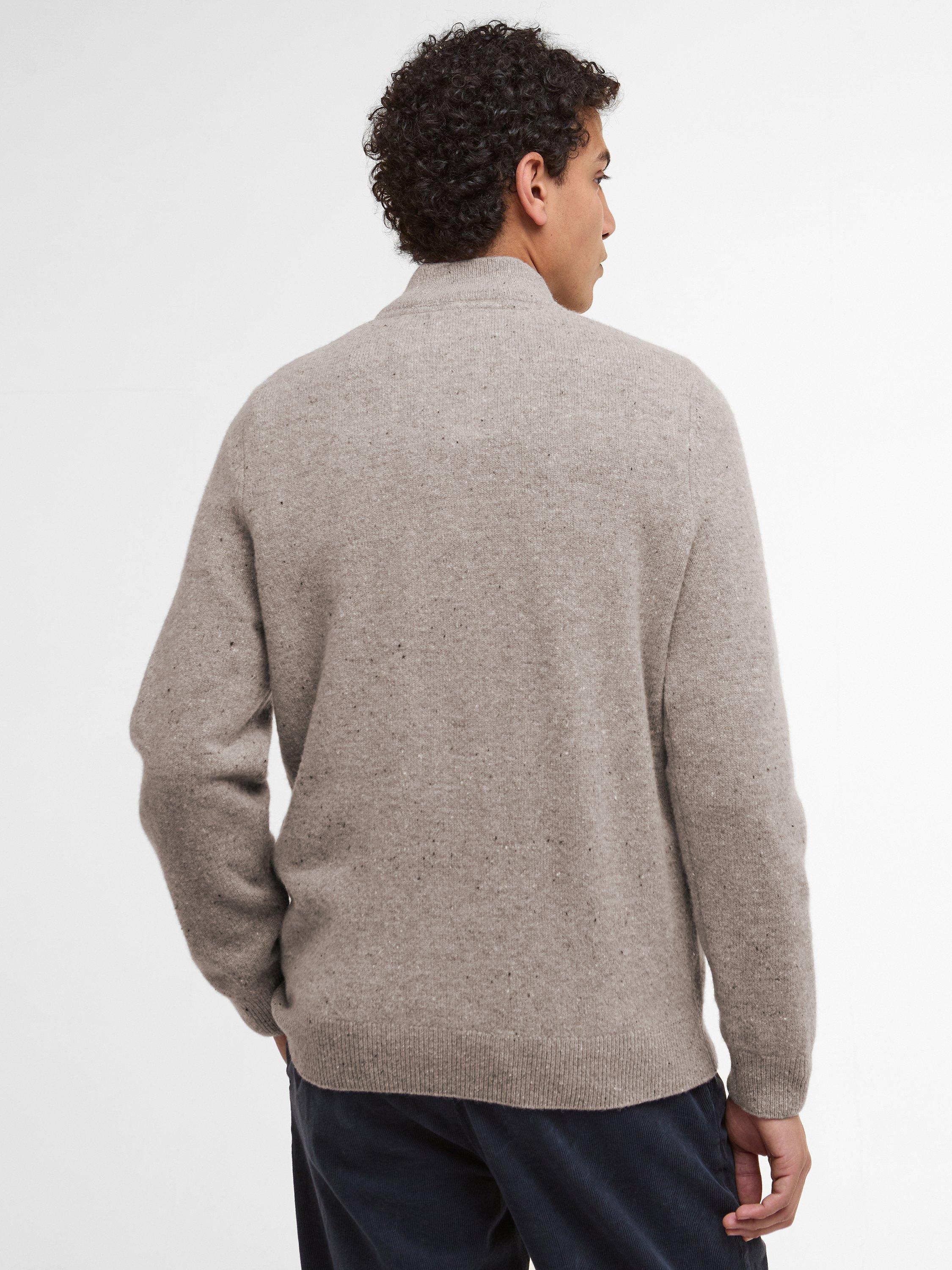 Product image 2 of 6, which shows Barbour Tainsbury Half Zip Wool Jumper, Stone, XXL