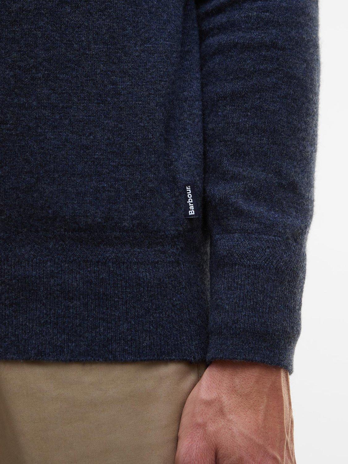 Product image 6 of 6, which shows Barbour Waterbury Half Zip Wool Cashmere Blend Jumper, Navy, S