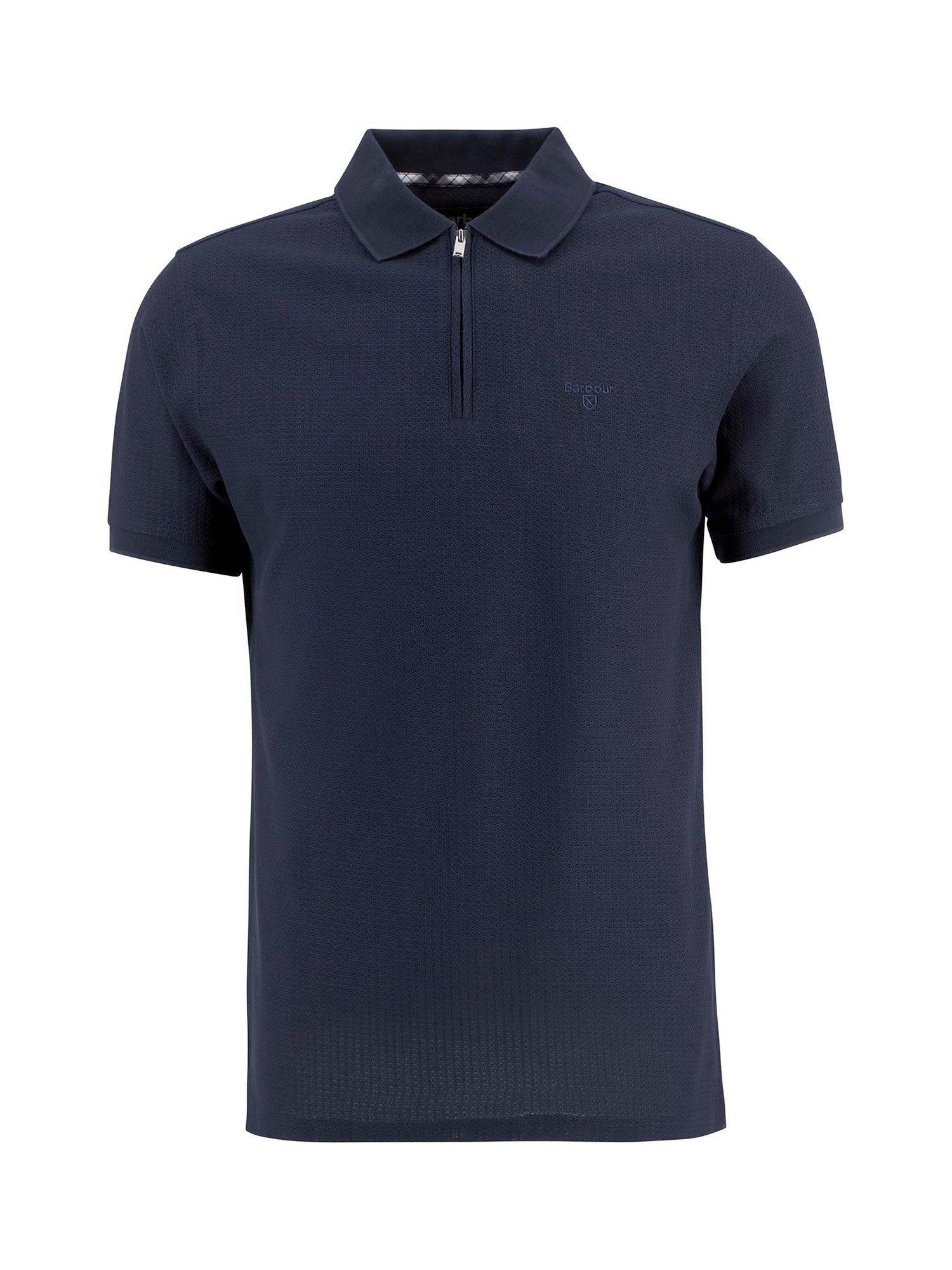 Product image 4 of 6, which shows Barbour Backfield Tailored Short-Sleeved Polo Shirt, Navy, L