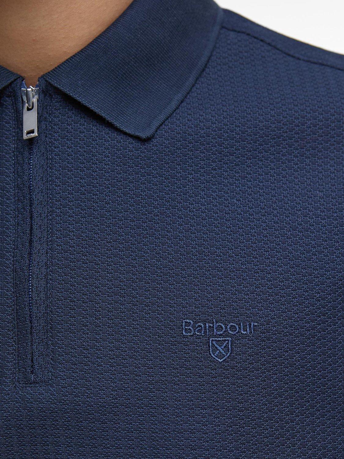 Product image 6 of 6, which shows Barbour Backfield Tailored Short-Sleeved Polo Shirt, Navy, L