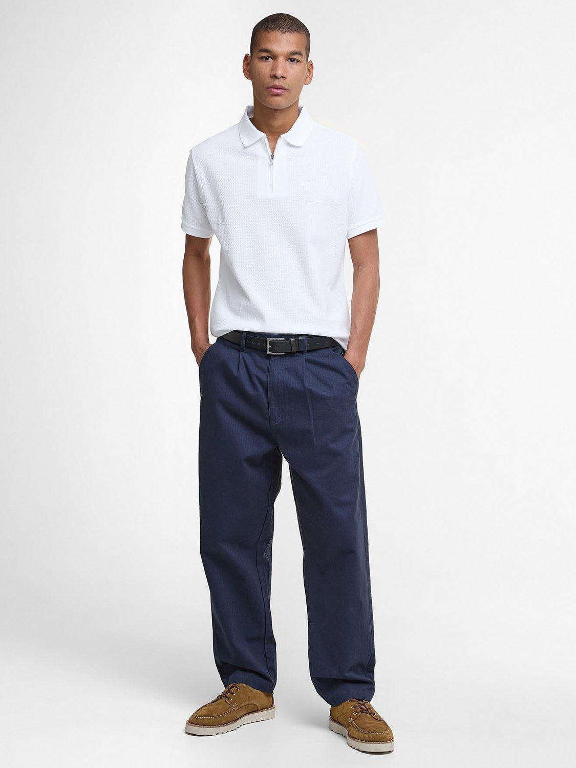 Product image 3 of 6, which shows Barbour Backfield Tailored Short-Sleeved Polo Shirt, White, S
