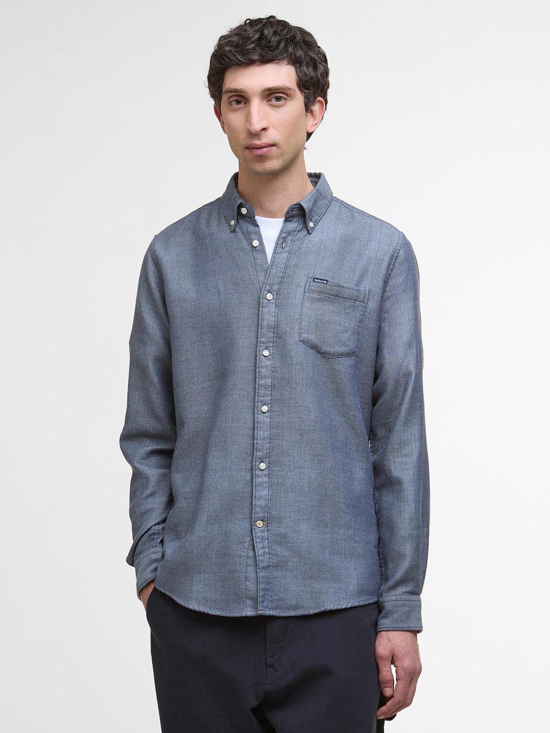 Product image 1 of 6, which shows Barbour Buckley Tailored Cotton Shirt, Dark Navy, XXXL