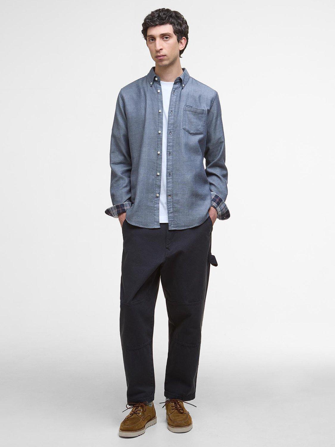 Product image 3 of 6, which shows Barbour Buckley Tailored Cotton Shirt, Dark Navy, XXXL