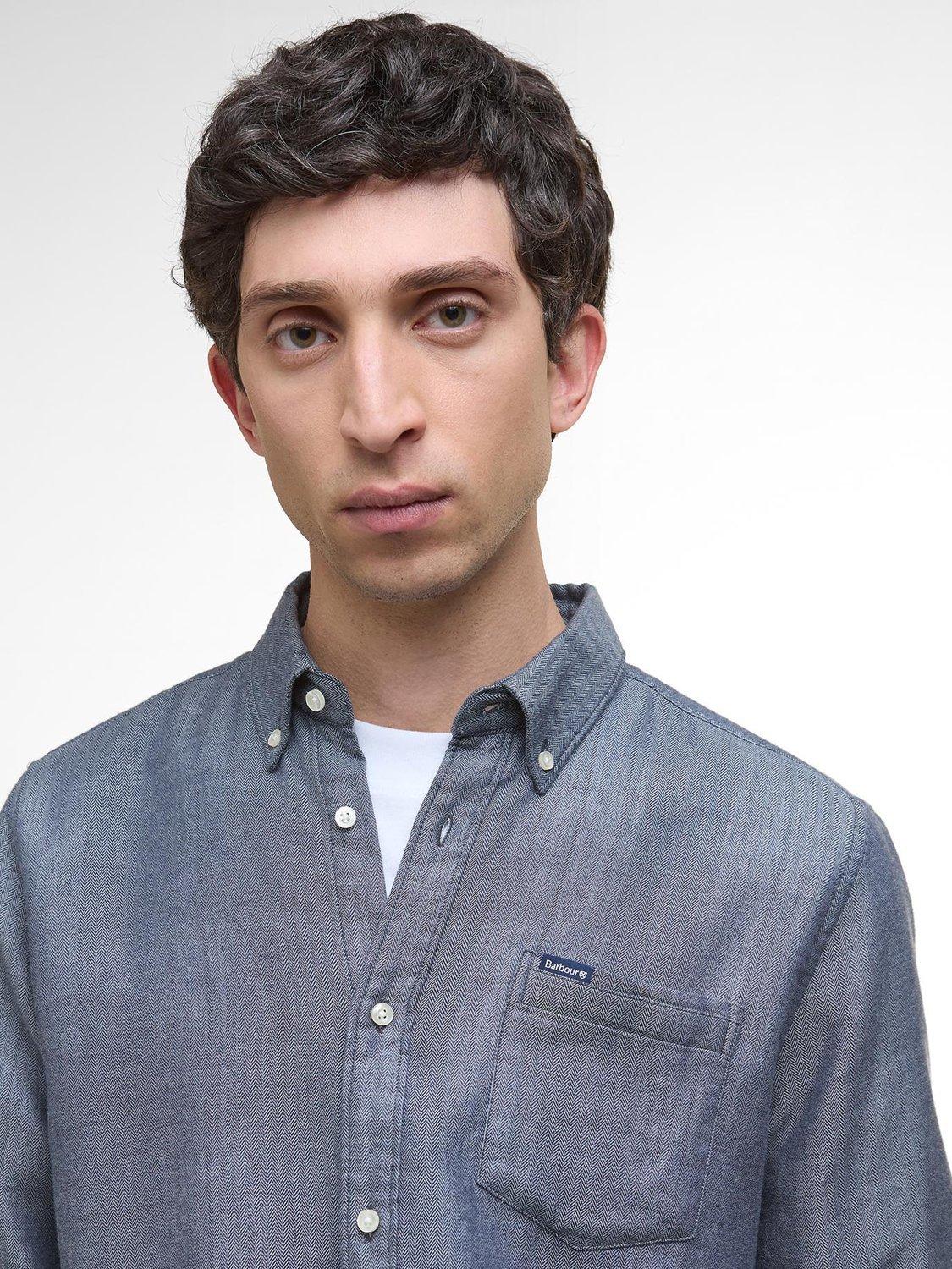 Product image 5 of 6, which shows Barbour Buckley Tailored Cotton Shirt, Dark Navy, XXXL