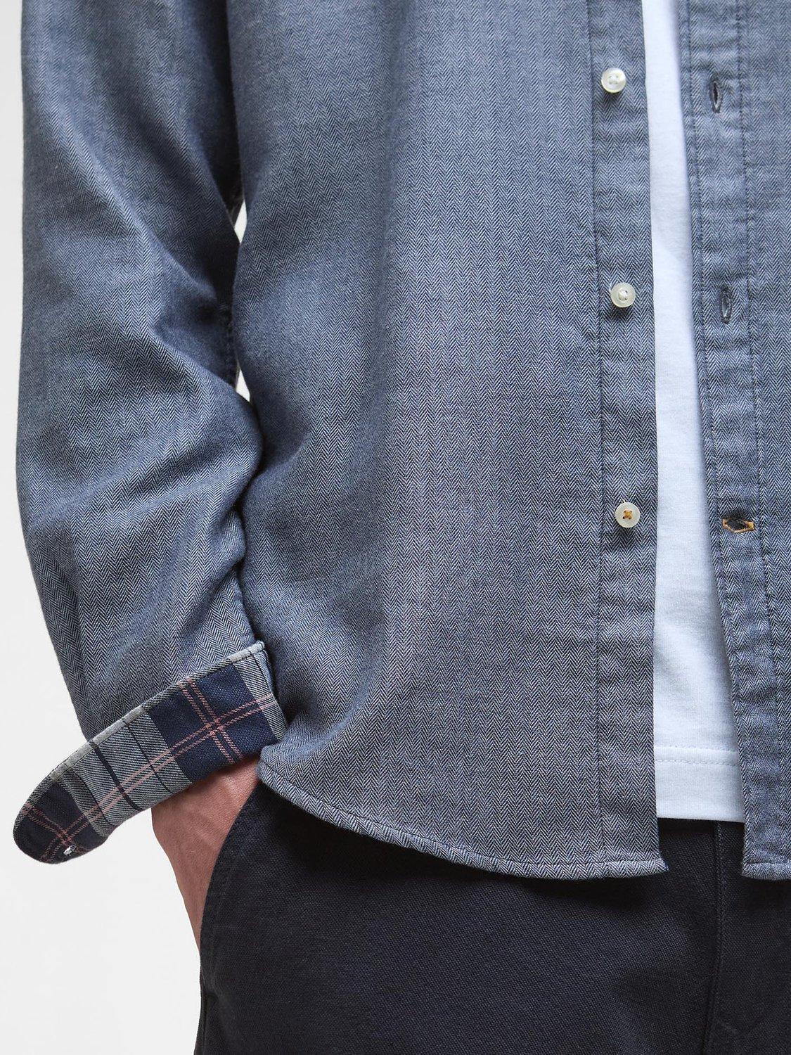 Product image 6 of 6, which shows Barbour Buckley Tailored Cotton Shirt, Dark Navy, XXXL