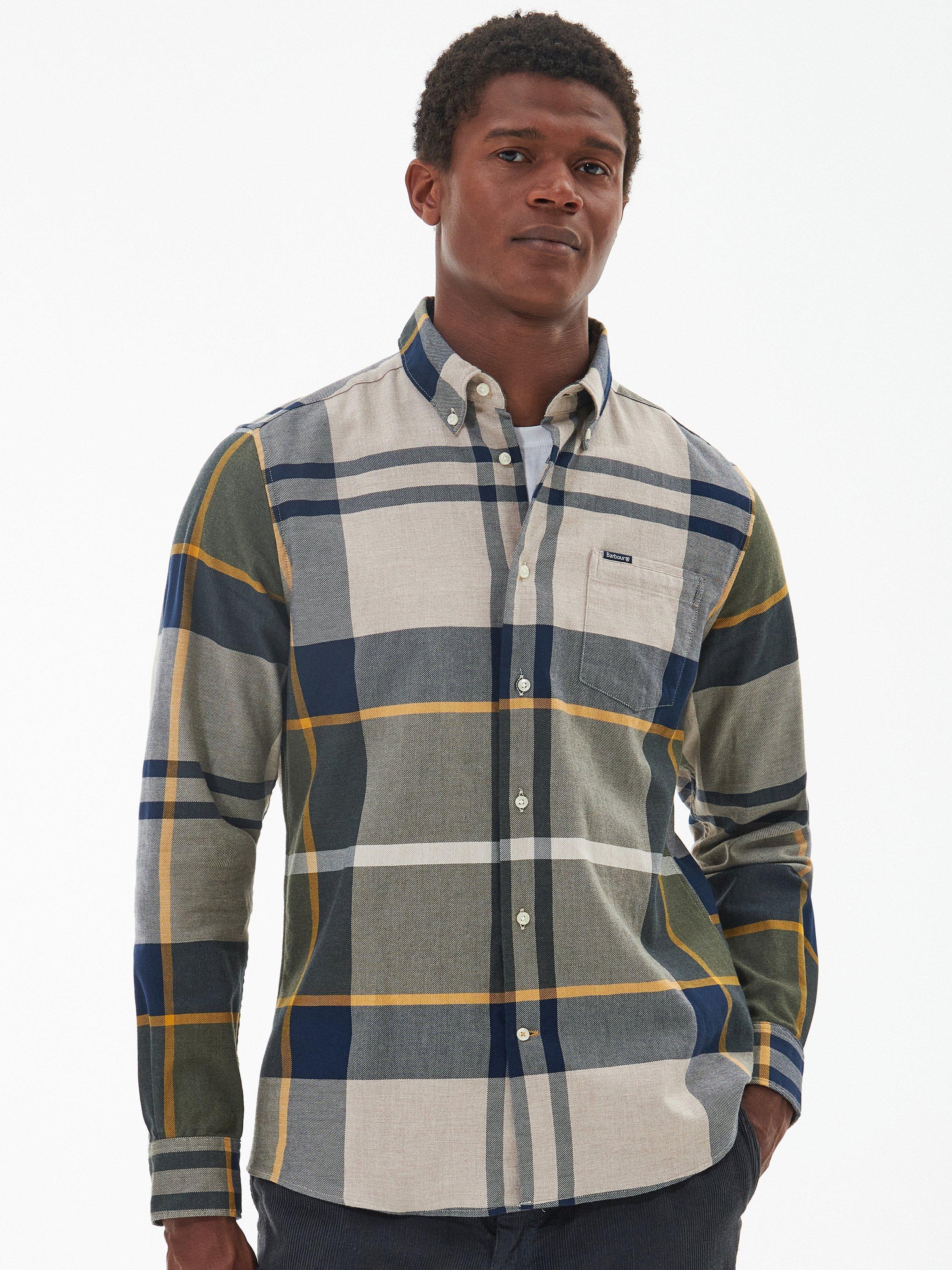 Product image 1 of 9, which shows Barbour Dunoon Overshirt, Forest Mist, S