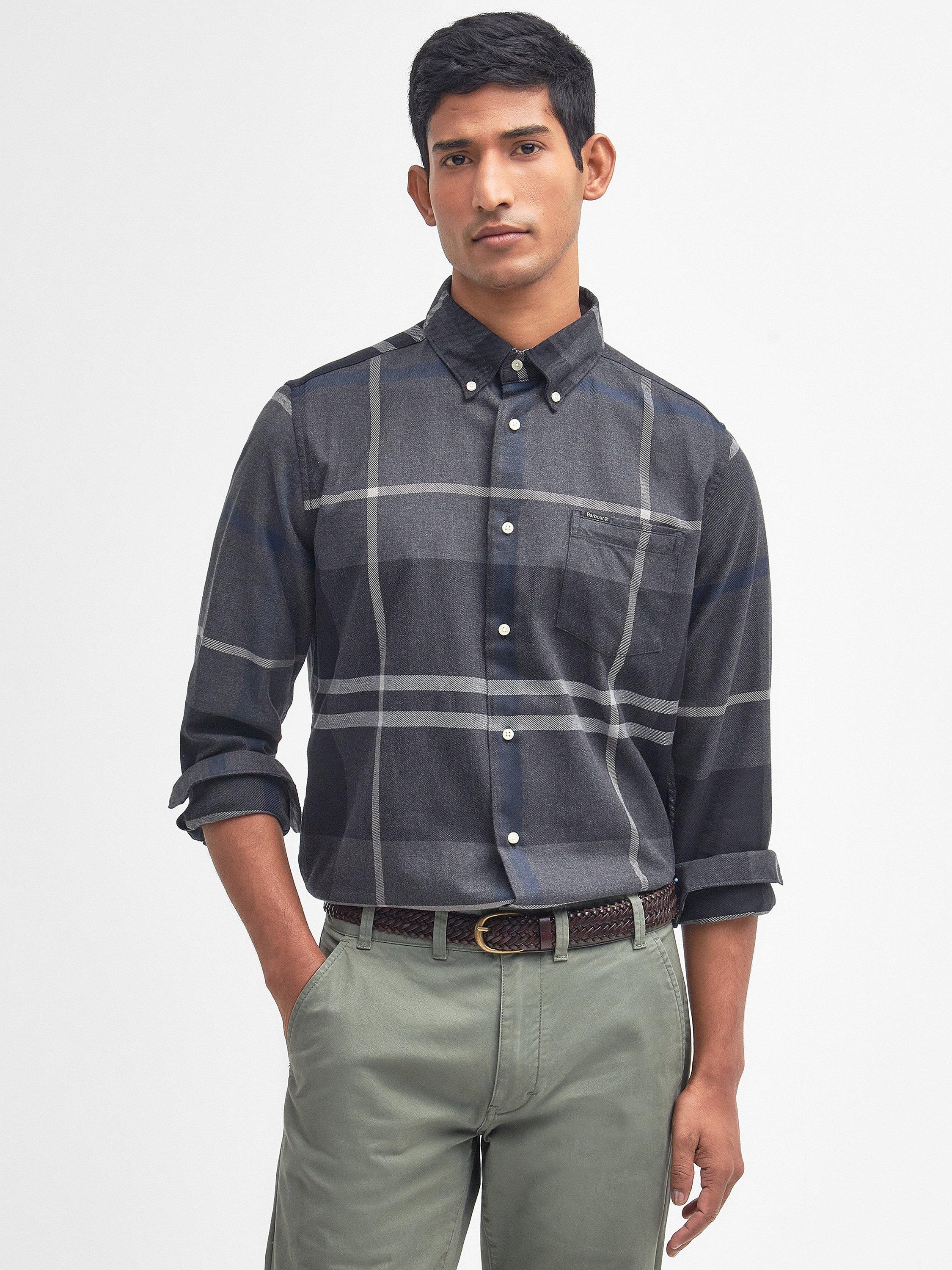 Product image 1 of 7, which shows Barbour Dunoon Overshirt, Graphite, S