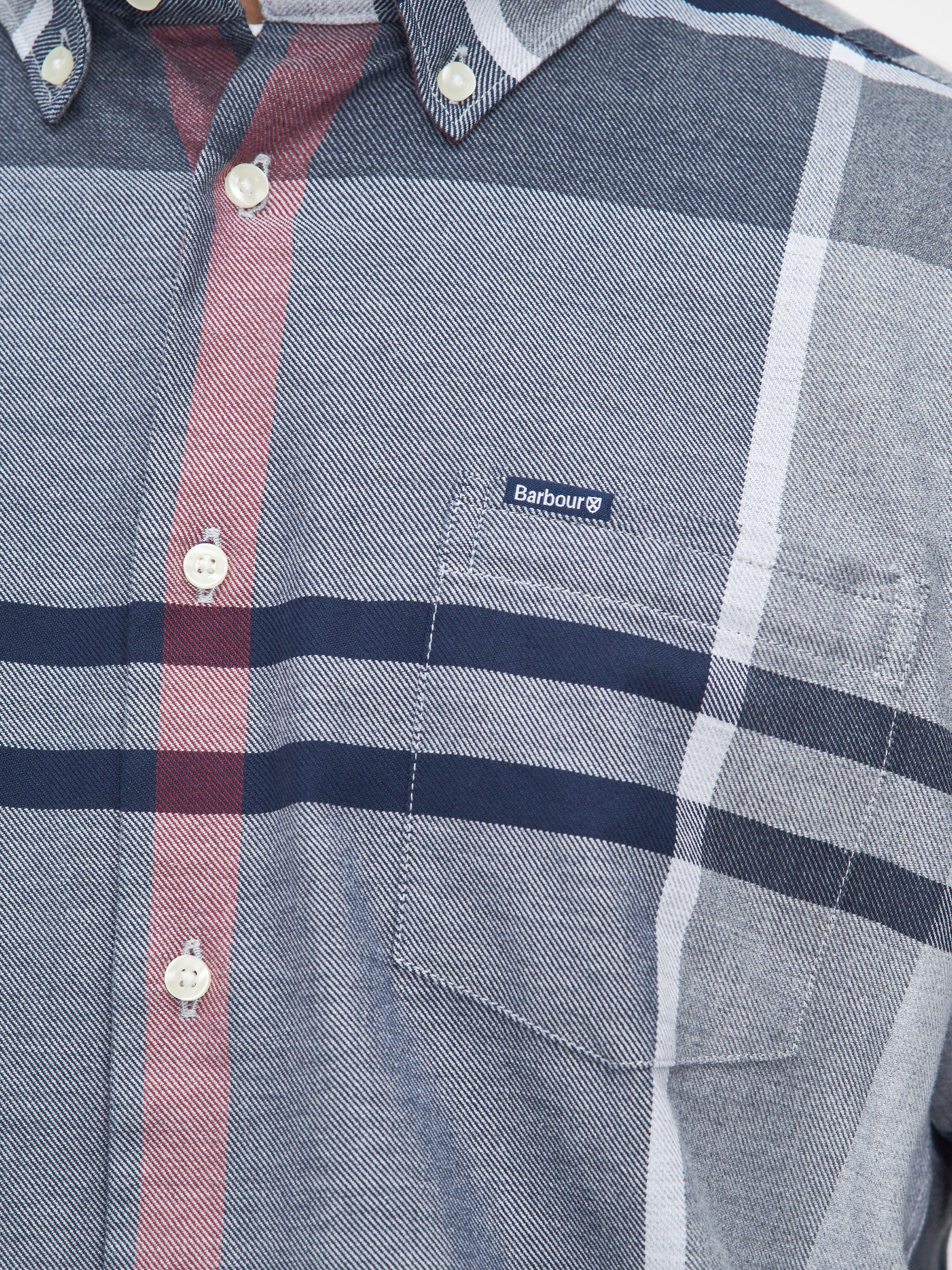 Product image 7 of 8, which shows Barbour Dunoon Cotton Regular Fit Check Shirt, Blue Granite, 5XL