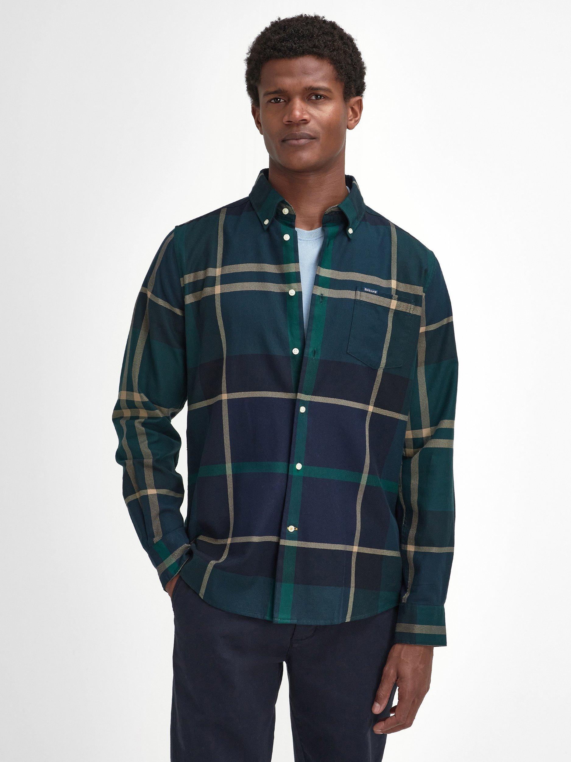 Product image 1 of 7, which shows Barbour Dunoon Overshirt, Green Loch, S