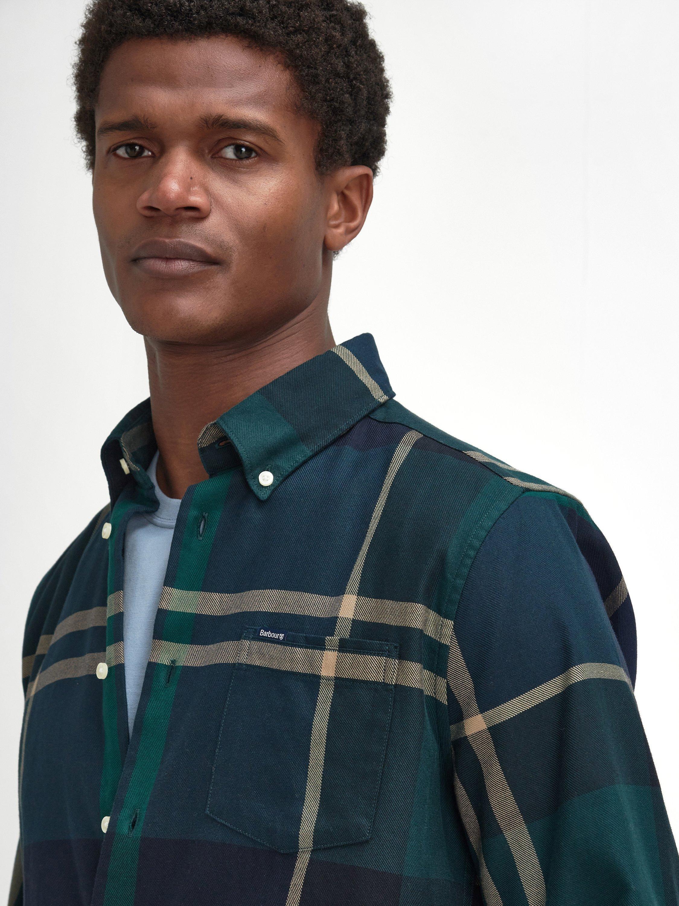 Product image 3 of 7, which shows Barbour Dunoon Overshirt, Green Loch, S