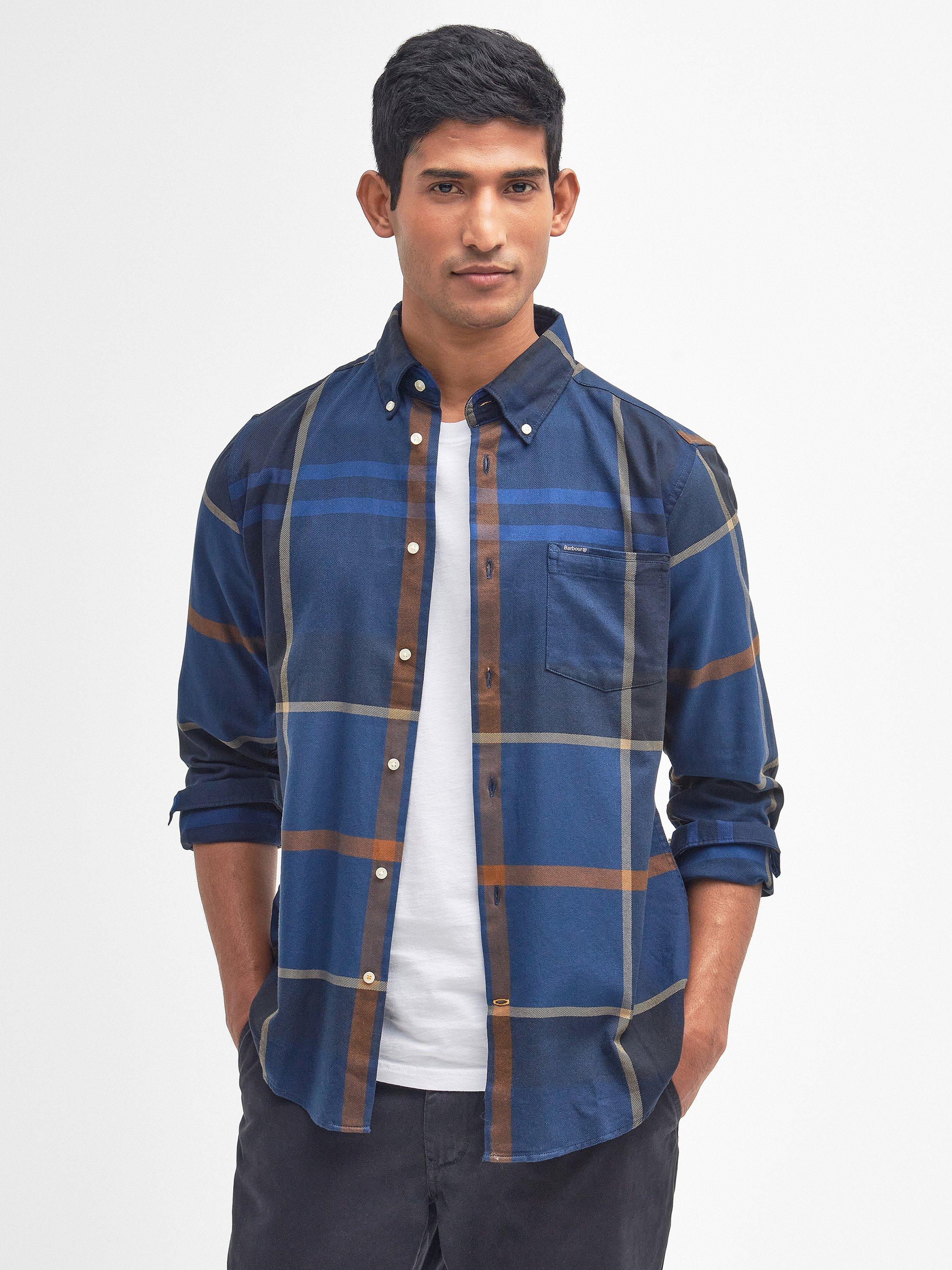 Product image 1 of 9, which shows Barbour Dunoon Overshirt, Midnight Tartan, S