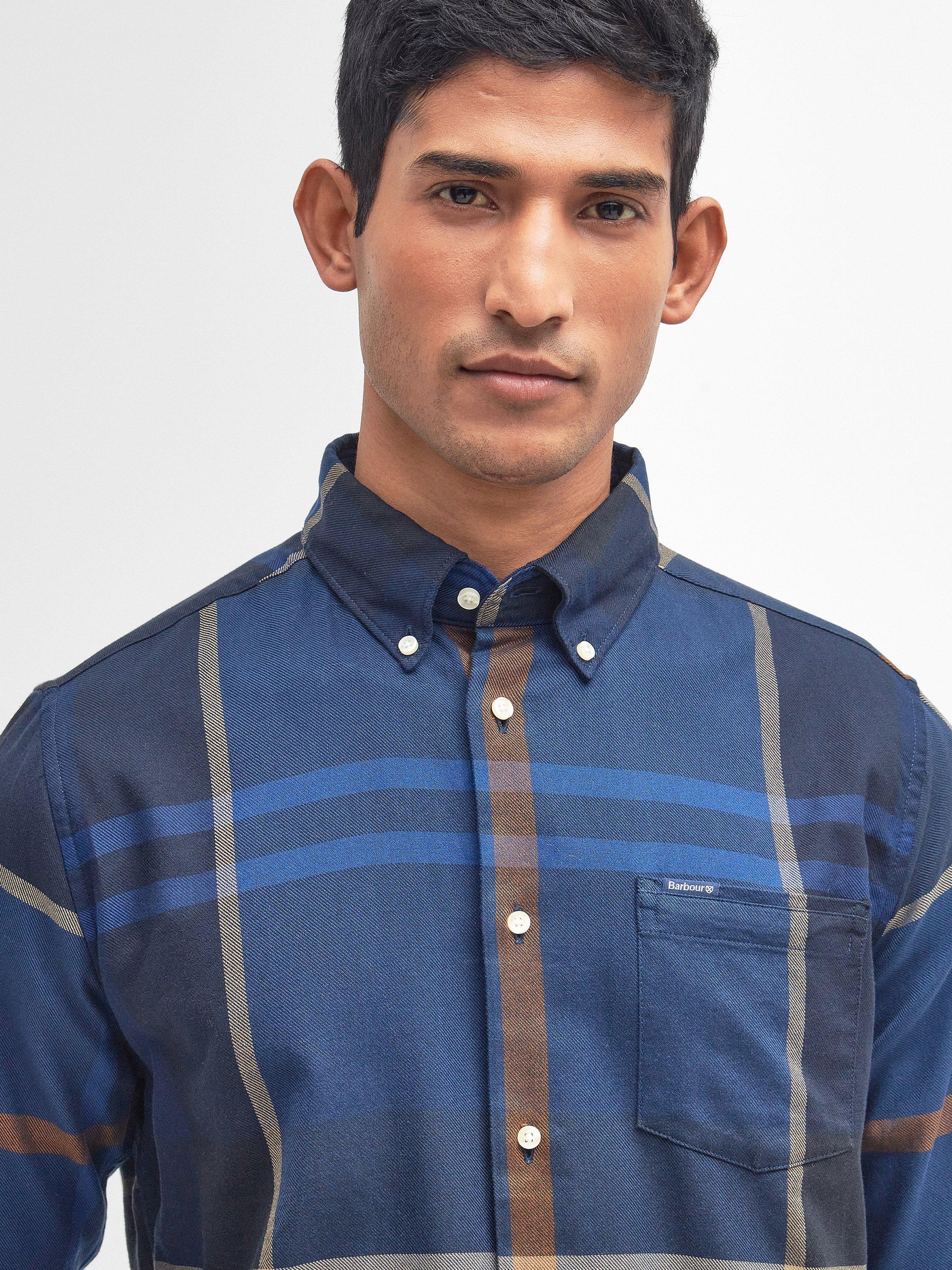 Product image 5 of 9, which shows Barbour Dunoon Overshirt, Midnight Tartan, S