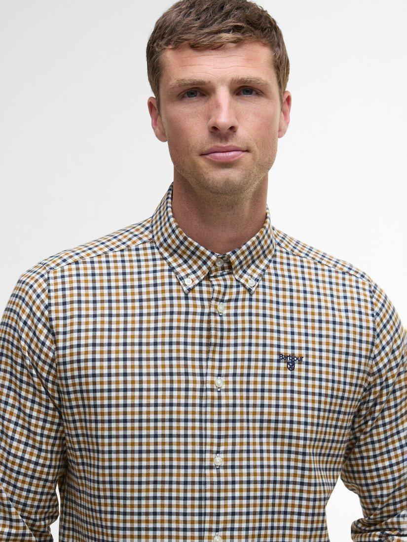 Product image 3 of 5, which shows Barbour Finkle Cotton Regular Fit Gingham Check Shirt, Copper, 5XL