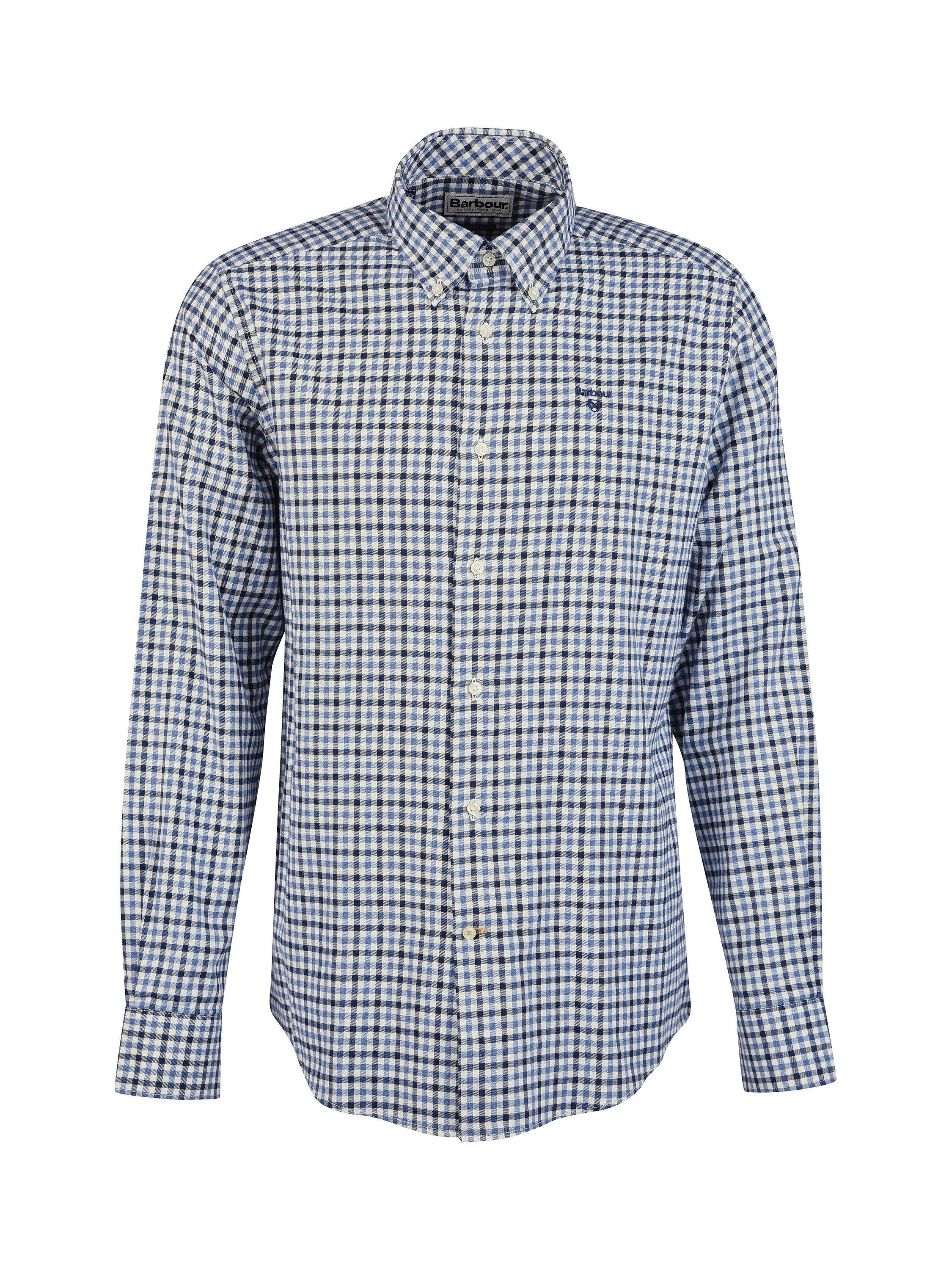 Product image 6 of 6, which shows Barbour Finkle Cotton Regular Fit Gingham Check Shirt, Navy, S