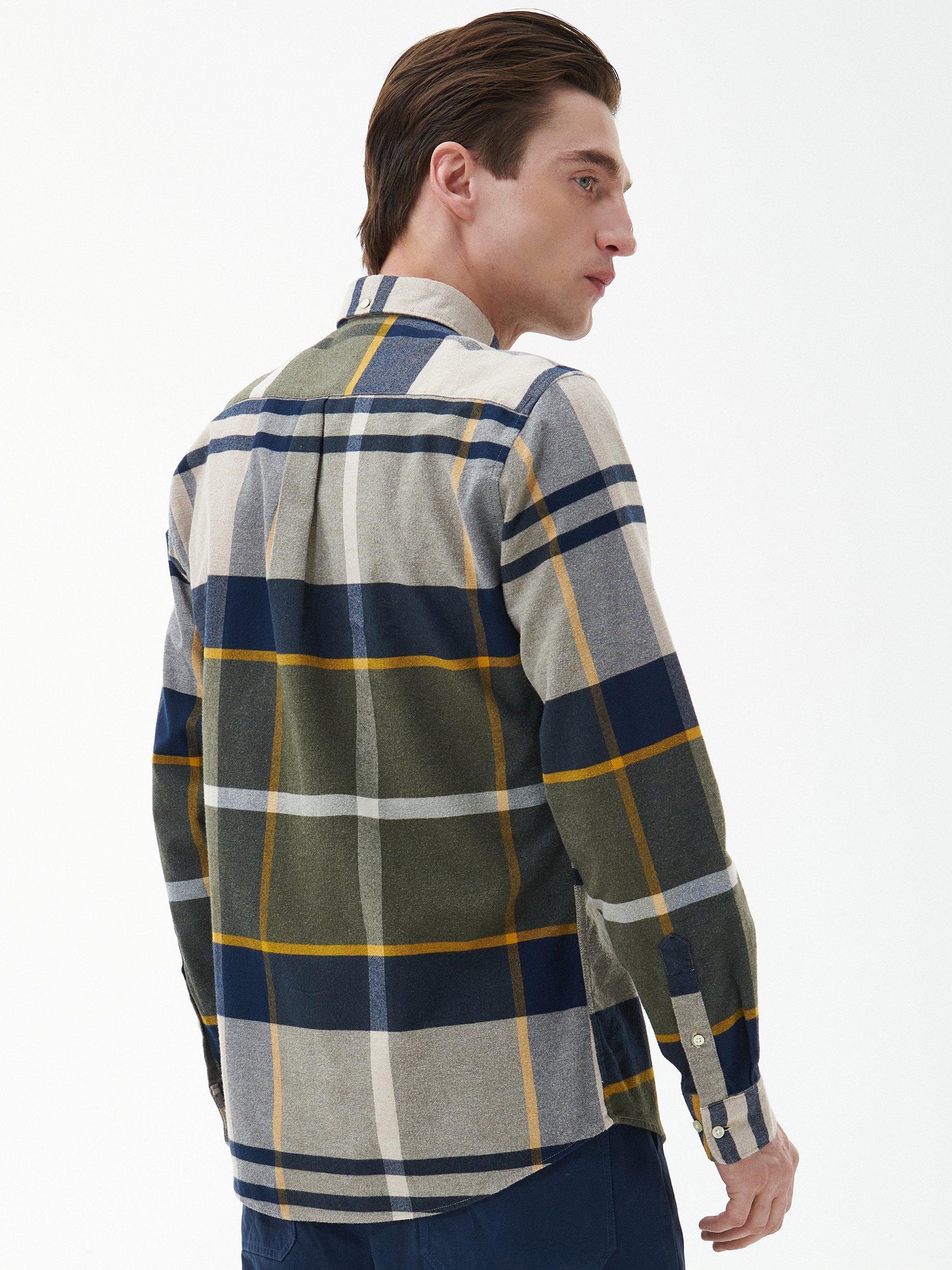 Product image 2 of 9, which shows Barbour Cotton Regular Fit Tartan Check Shirt, Forest Mist, 5XL