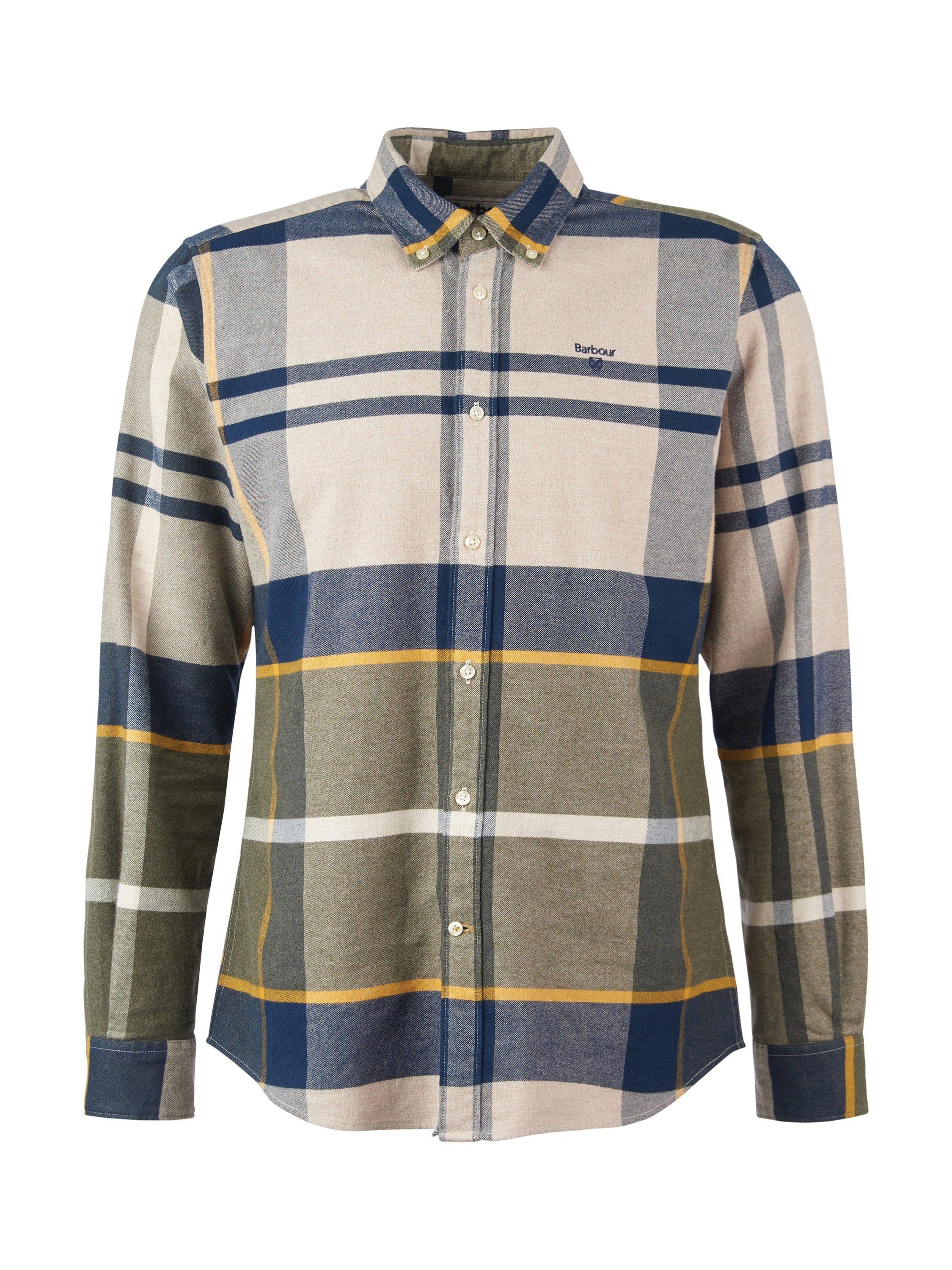 Product image 4 of 9, which shows Barbour Cotton Regular Fit Tartan Check Shirt, Forest Mist, 5XL