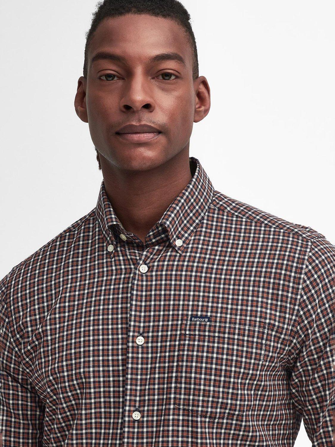 Product image 3 of 6, which shows Barbour Padshaw Check Cotton Shirt, Navy, 5XL
