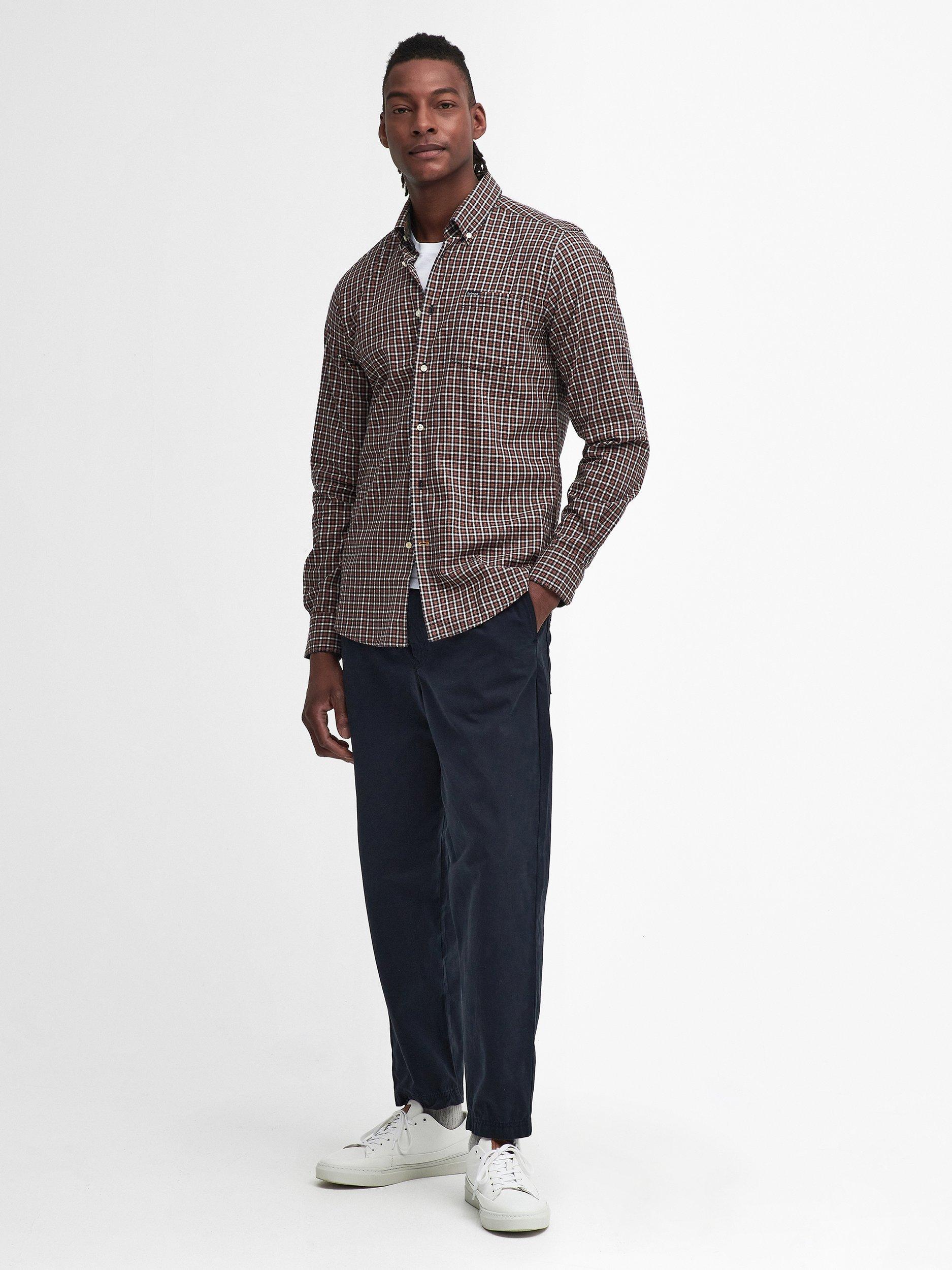 Product image 5 of 6, which shows Barbour Padshaw Check Cotton Shirt, Navy, 5XL