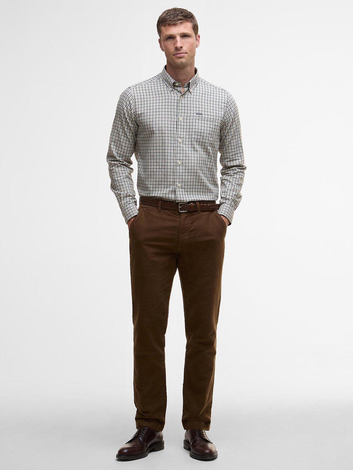 Product image 3 of 5, which shows Barbour Padshaw Cotton Regular Fit Check Shirt, Washed Stone, XXXL