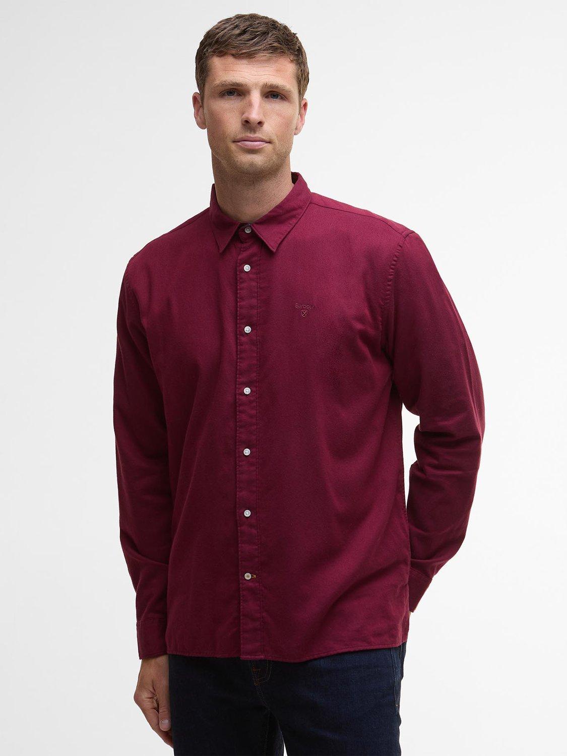 Product image 1 of 5, which shows Barbour Barbour Sealane Relaxed Long-Sleeved Shirt, Biking Red, 5XL