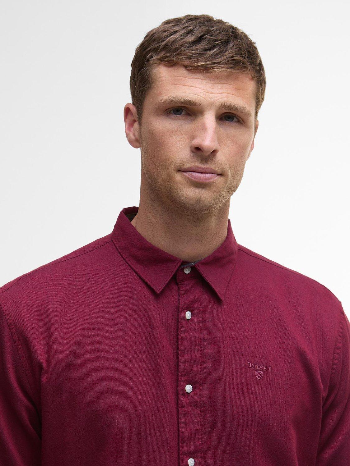 Product image 5 of 5, which shows Barbour Barbour Sealane Relaxed Long-Sleeved Shirt, Biking Red, 5XL