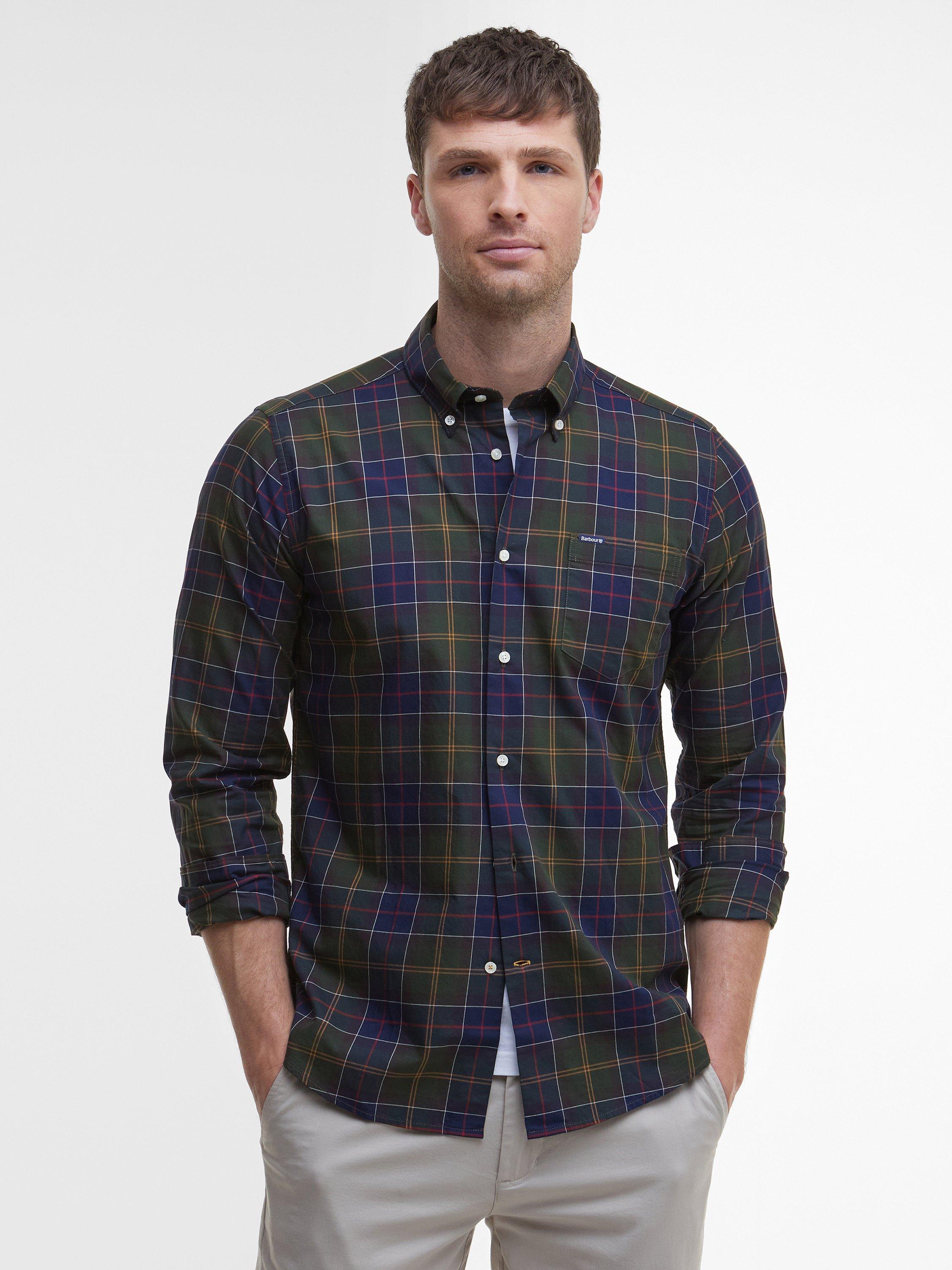 Product image 1 of 11, which shows Barbour Wetheram Cotton Tailored Fit Tartan Shirt, Classic Tartan, 5XL