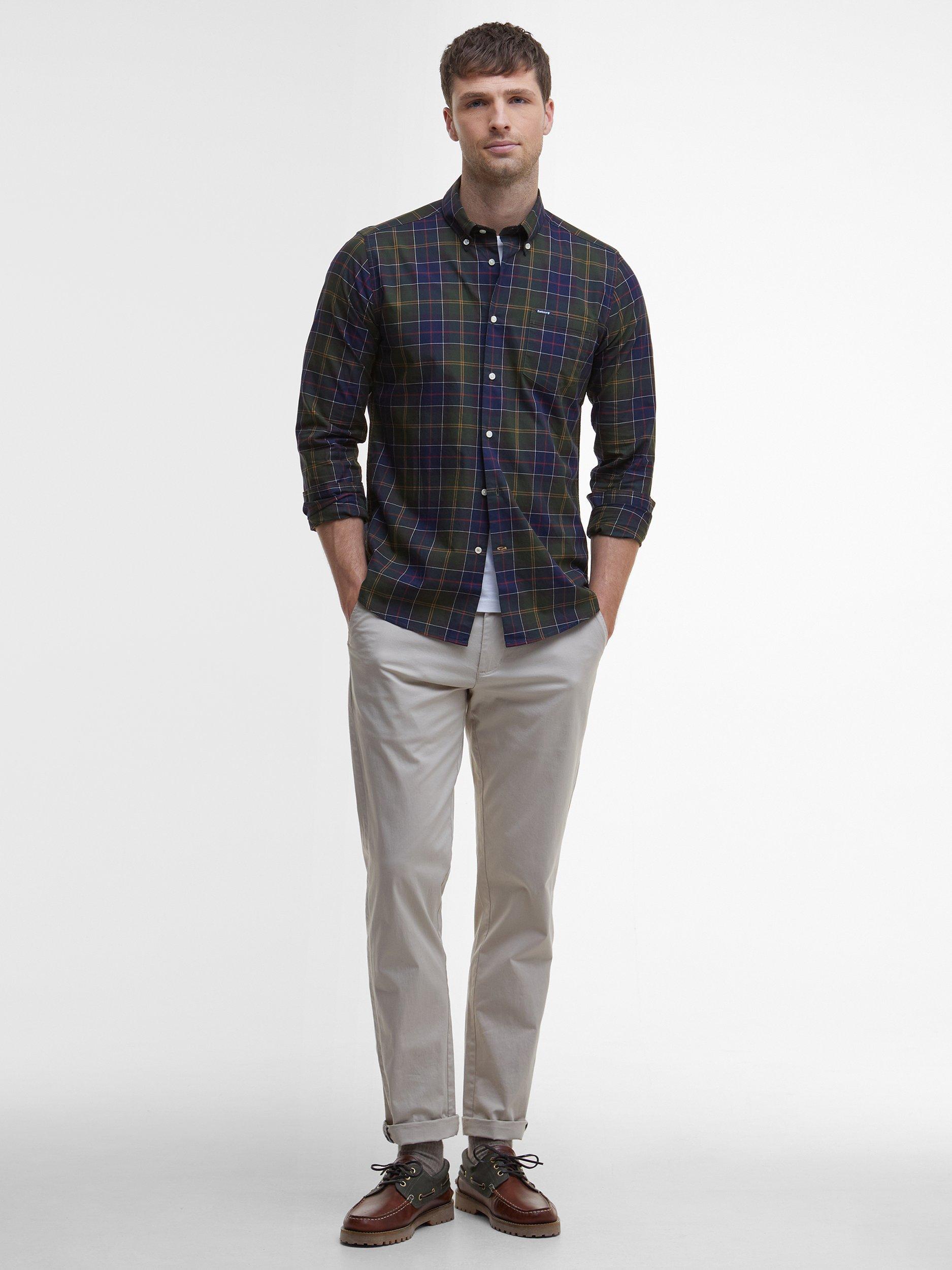 Product image 3 of 11, which shows Barbour Wetheram Cotton Tailored Fit Tartan Shirt, Classic Tartan, 5XL